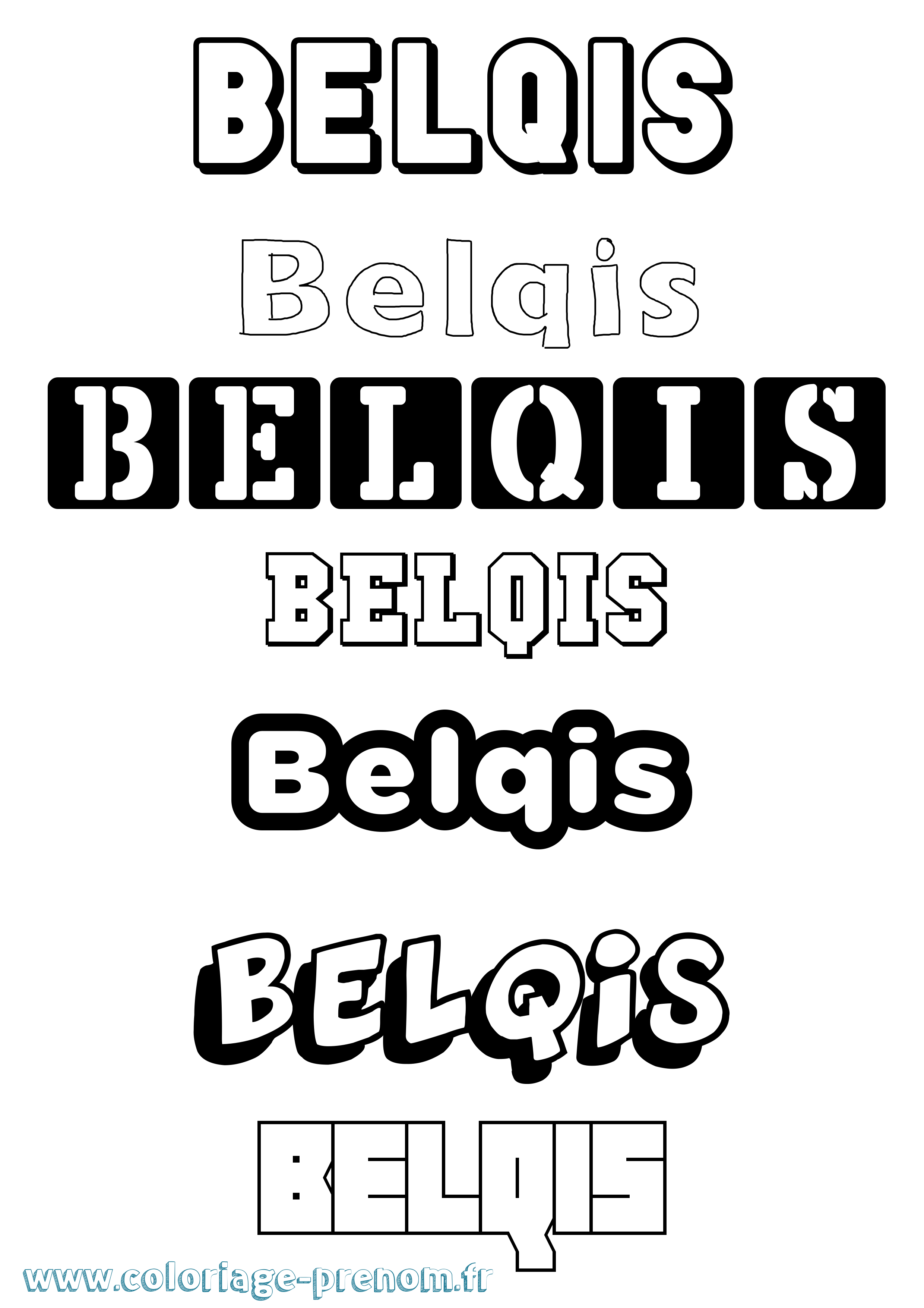 Coloriage Belqis Simple Coloriage prénom Belqis Simple