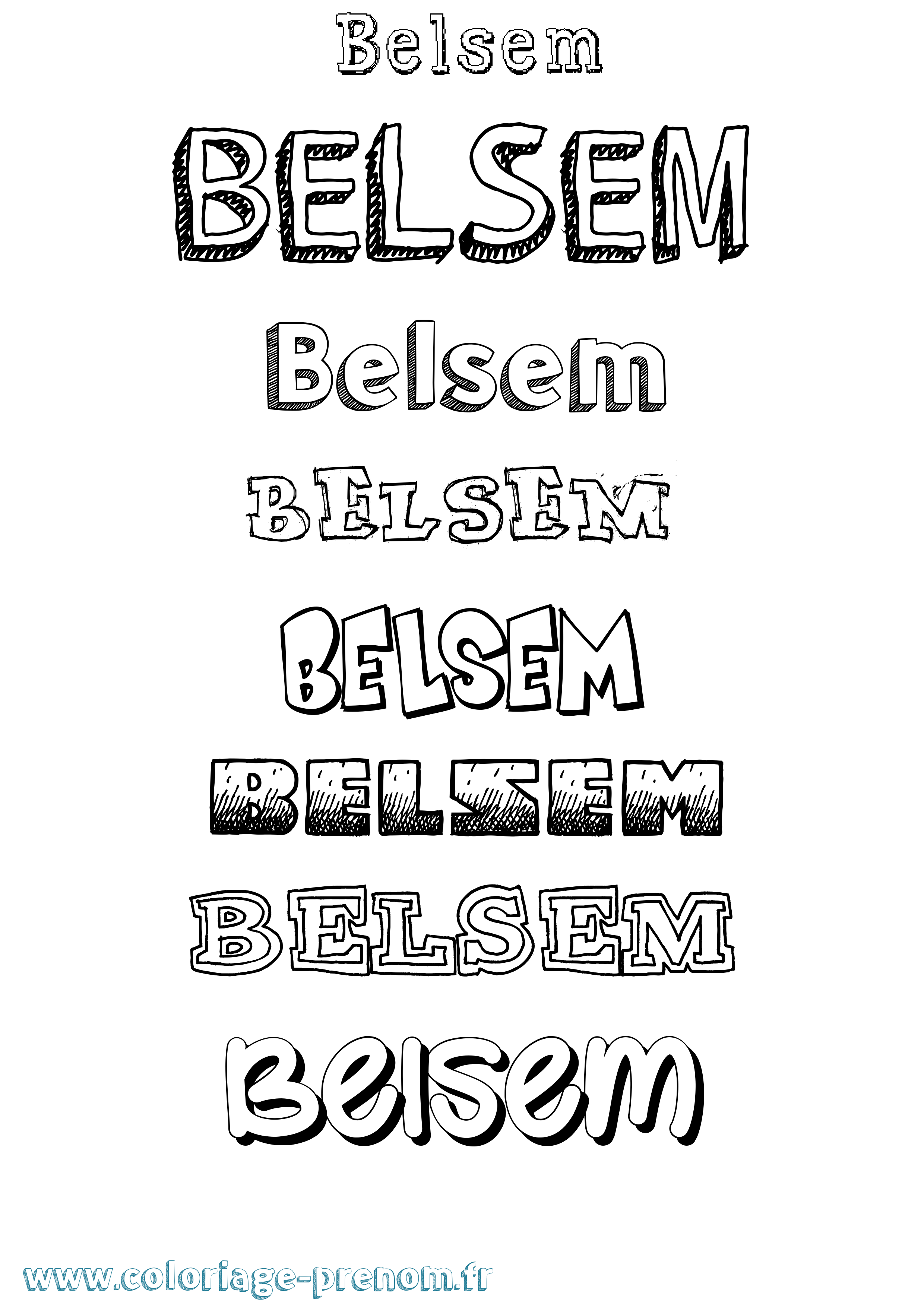 Coloriage Belsem Dessiné Coloriage prénom Belsem Dessiné