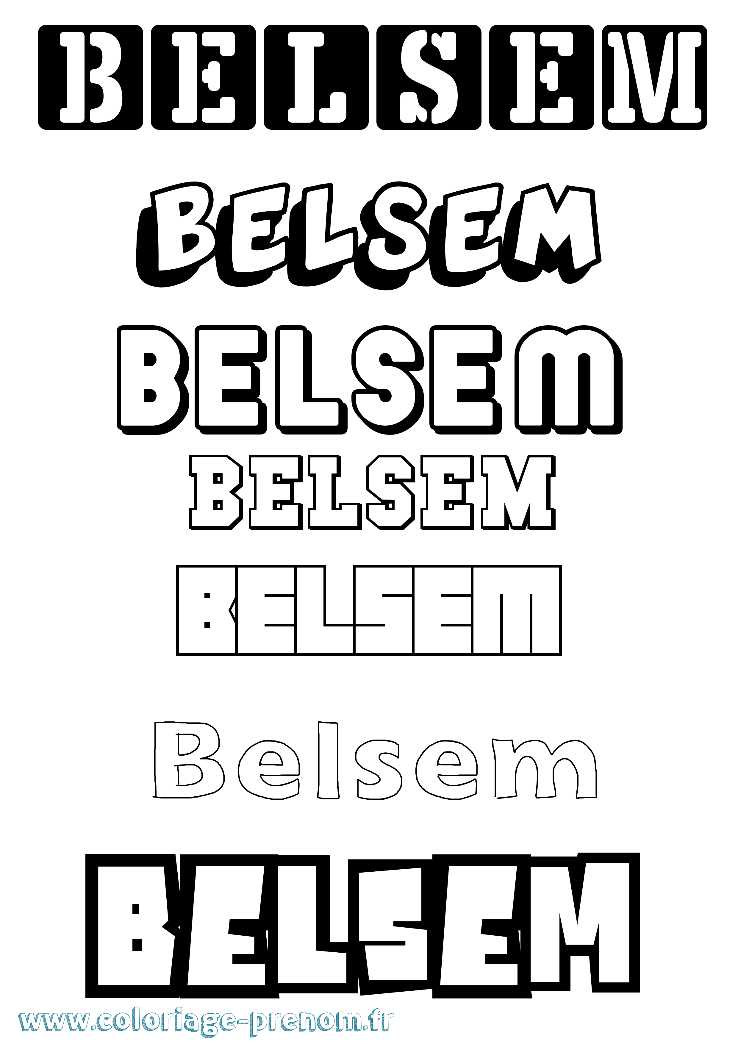 Coloriage Belsem Simple Coloriage prénom Belsem Simple