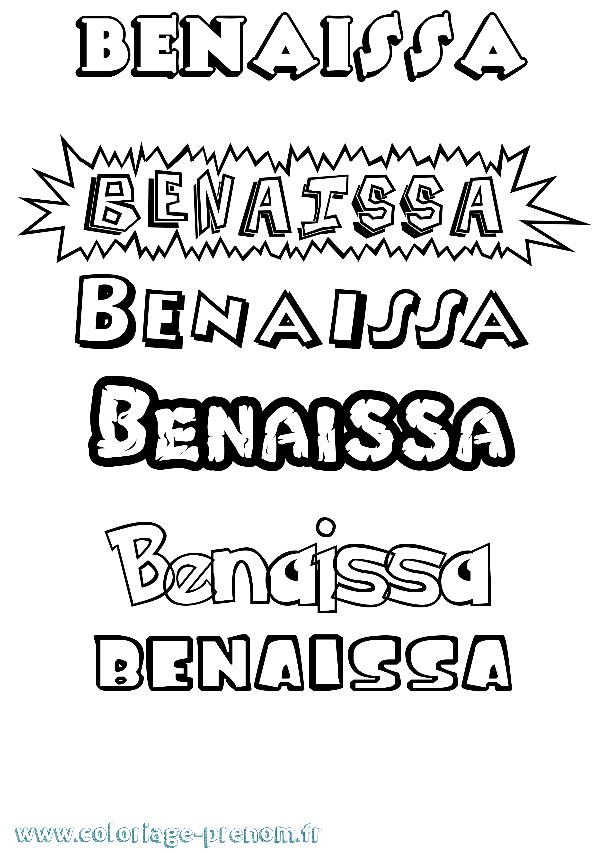 Coloriage Benaissa Dessin Animé Coloriage prénom Benaissa Dessin Animé