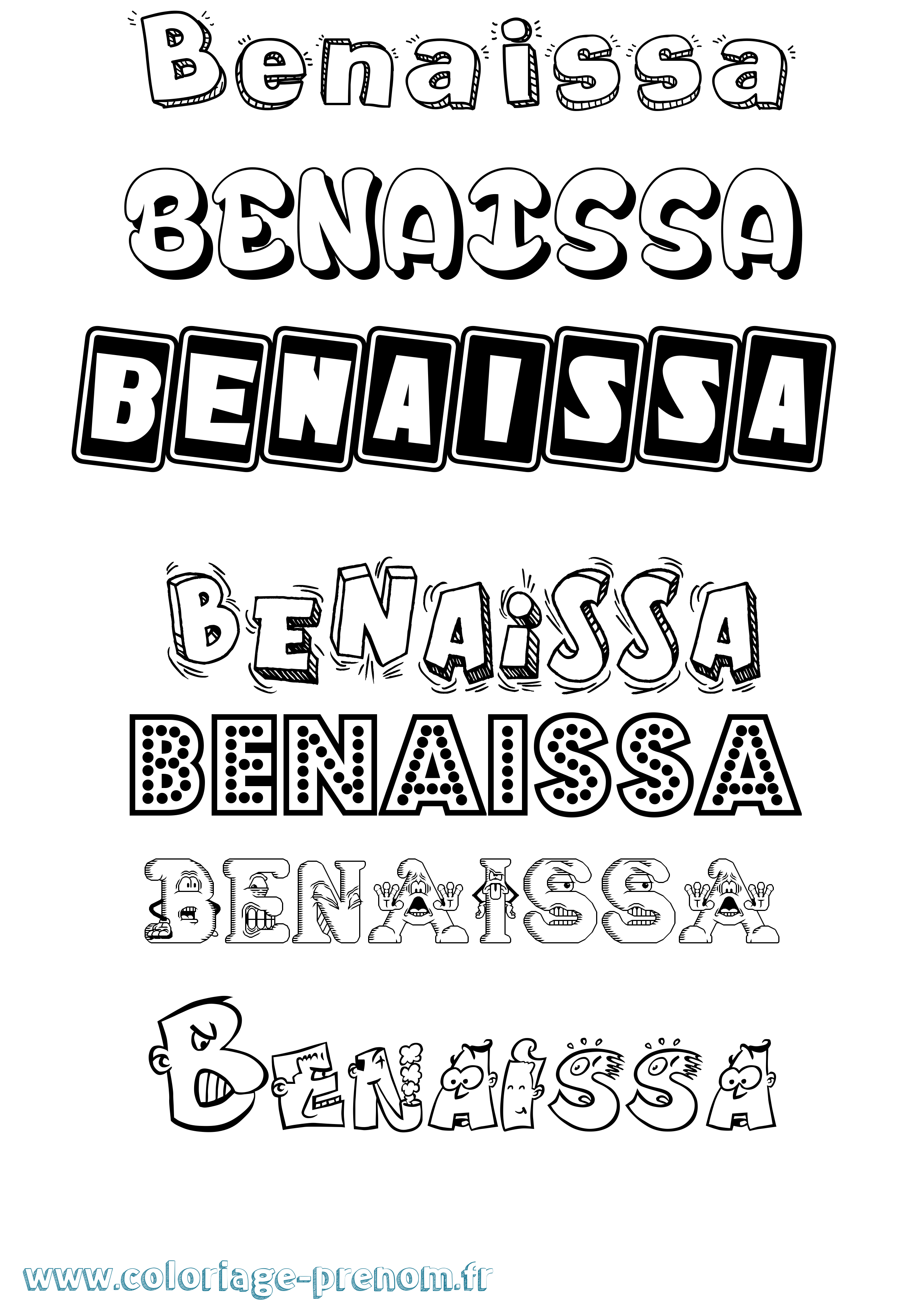Coloriage Benaissa Fun Coloriage prénom Benaissa Fun