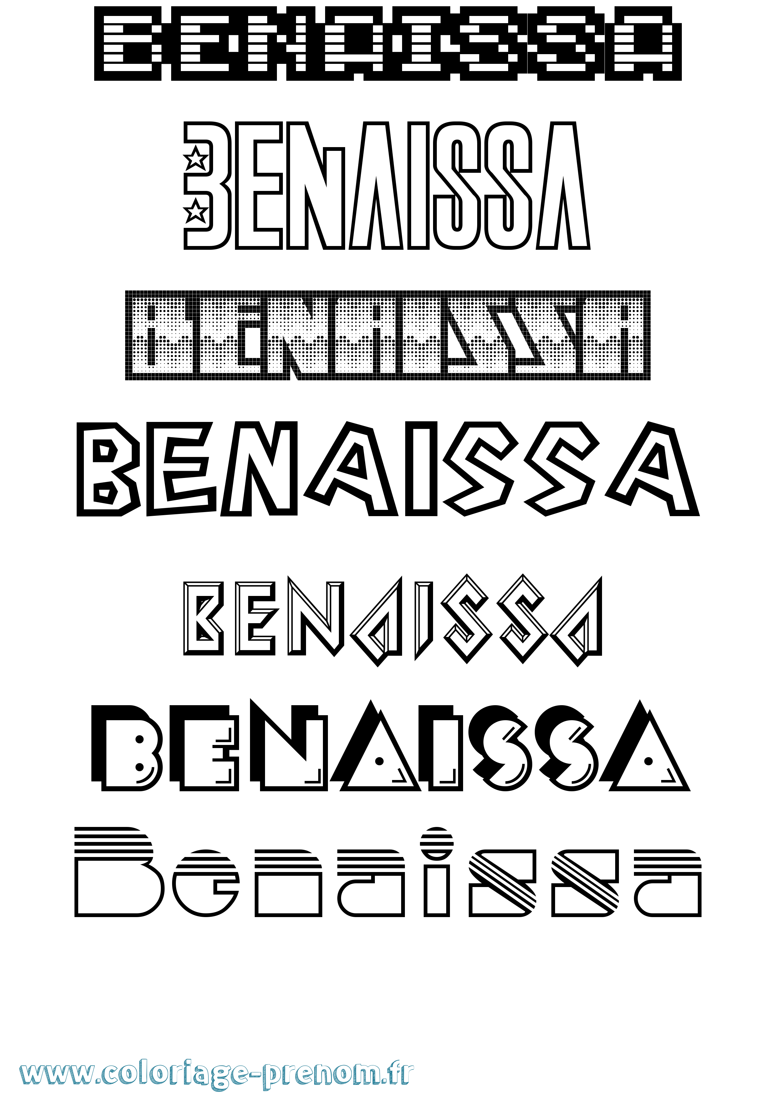 Coloriage Benaissa Jeux Vidéos Coloriage prénom Benaissa Jeux Vidéos