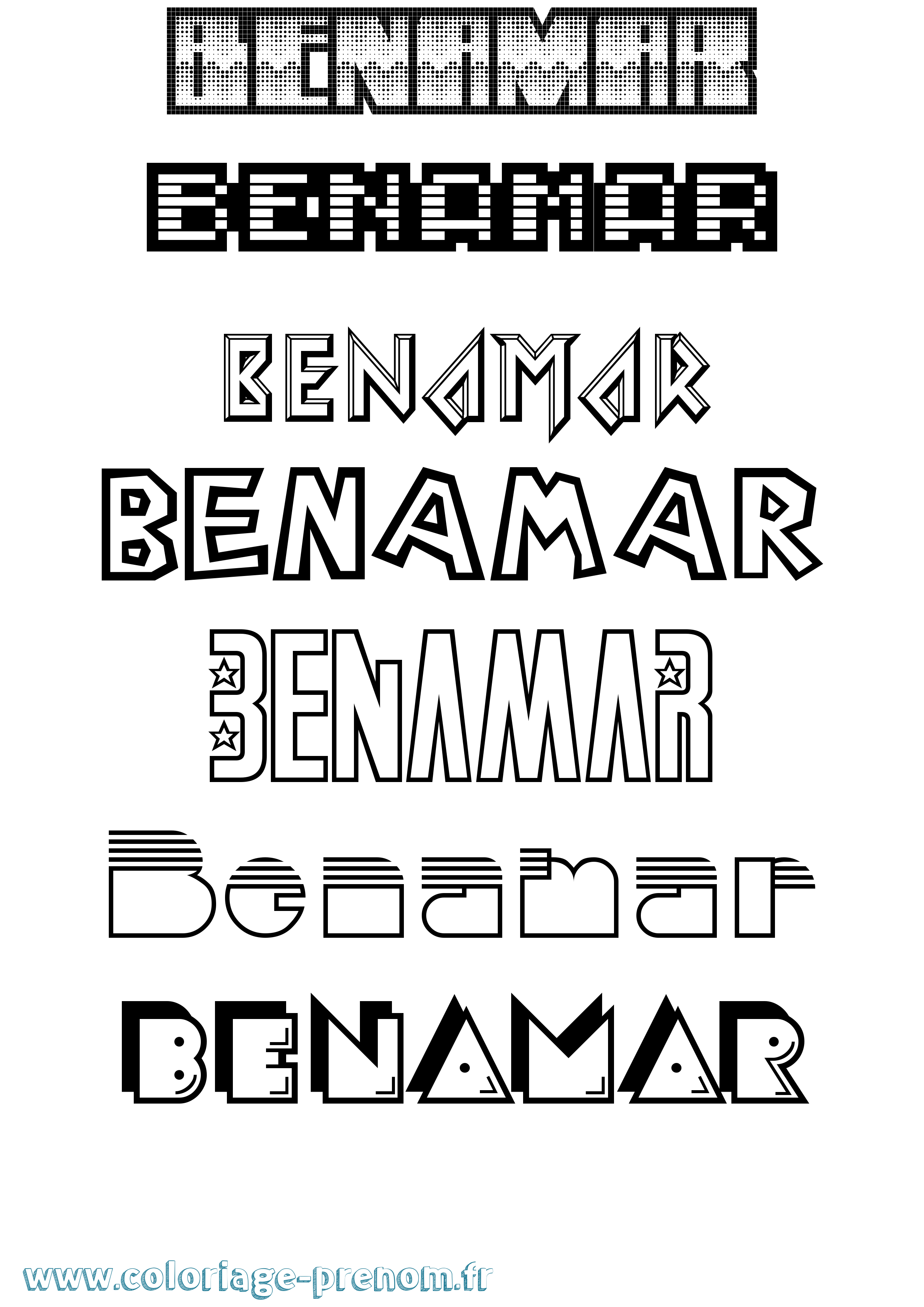 Coloriage Benamar Jeux Vidéos Coloriage prénom Benamar Jeux Vidéos