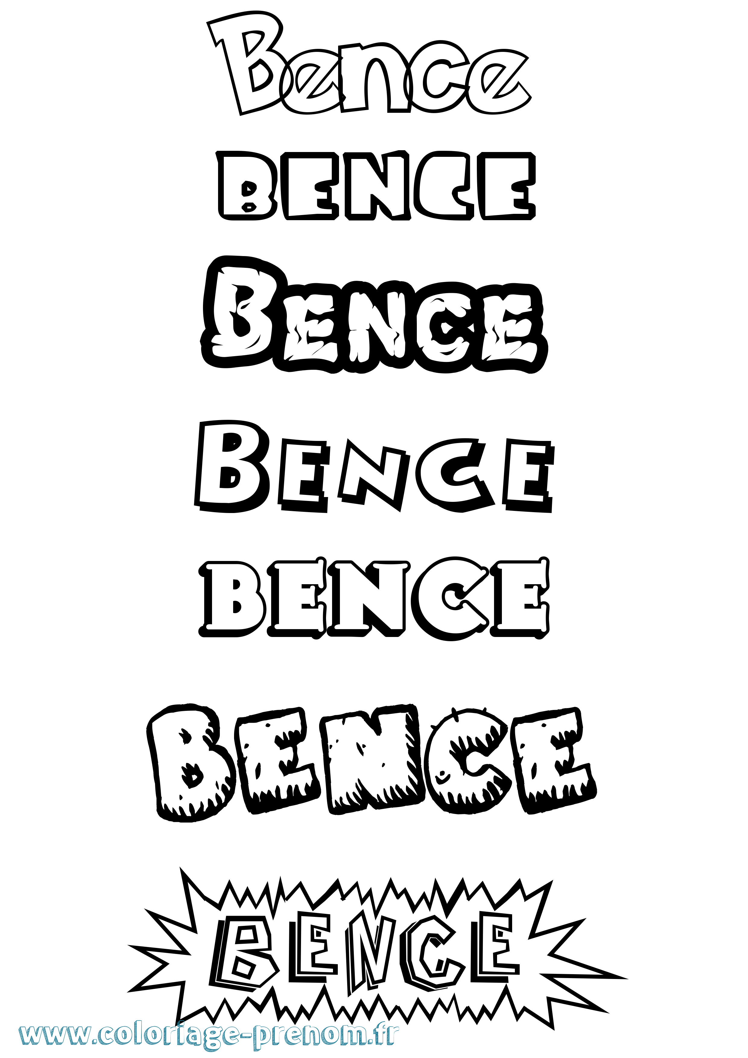 Coloriage Bence Dessin Animé Coloriage prénom Bence Dessin Animé