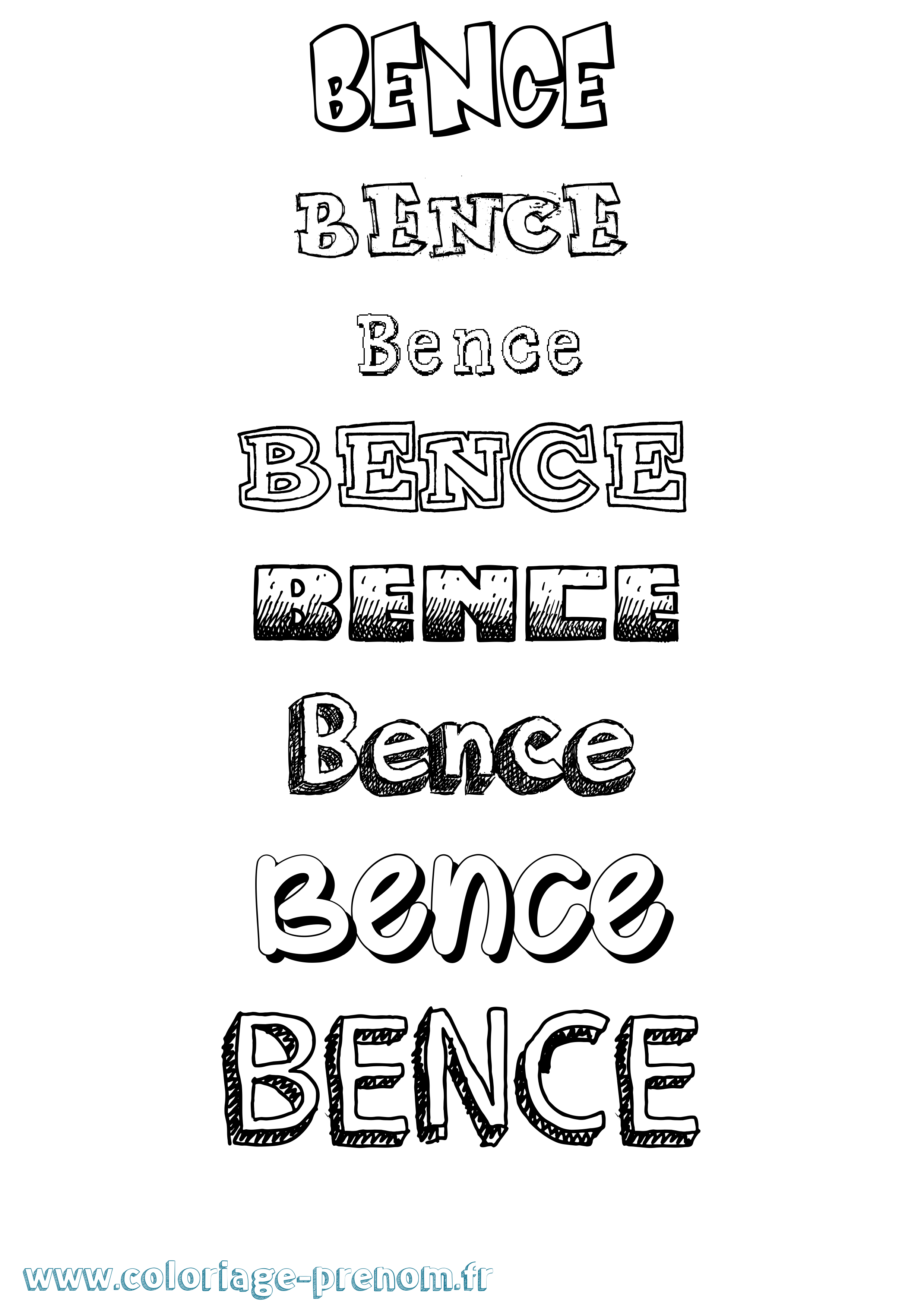 Coloriage Bence Dessiné Coloriage prénom Bence Dessiné