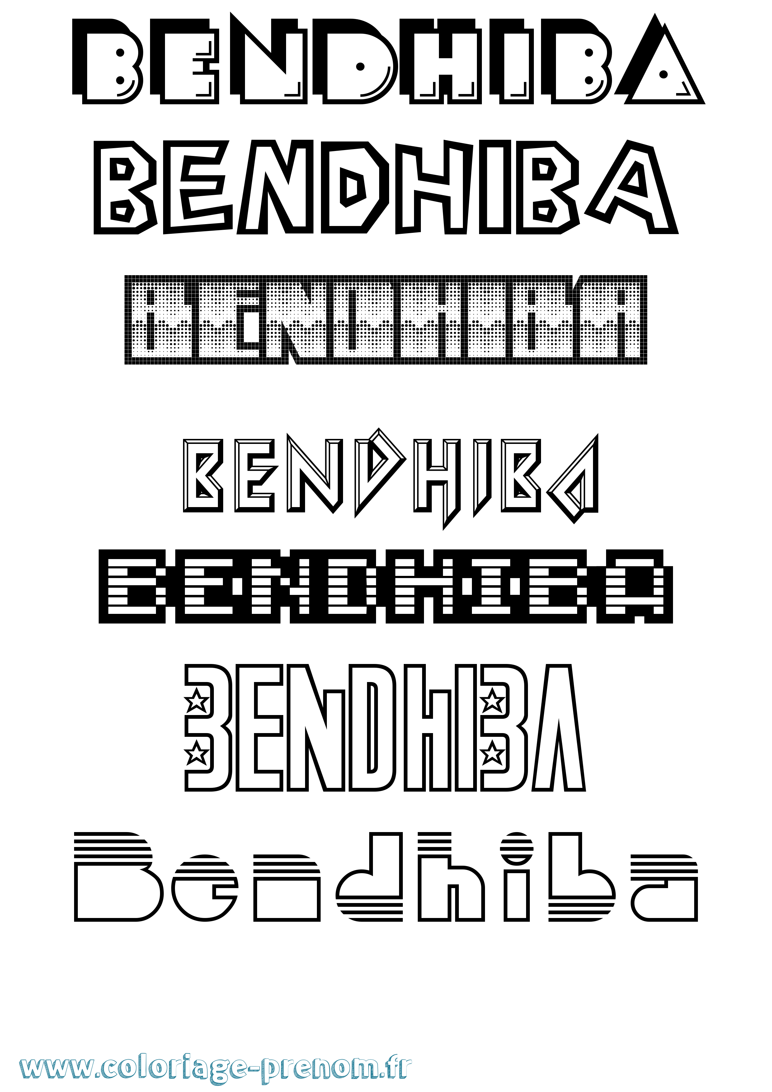 Coloriage Bendhiba Jeux Vidéos Coloriage prénom Bendhiba Jeux Vidéos
