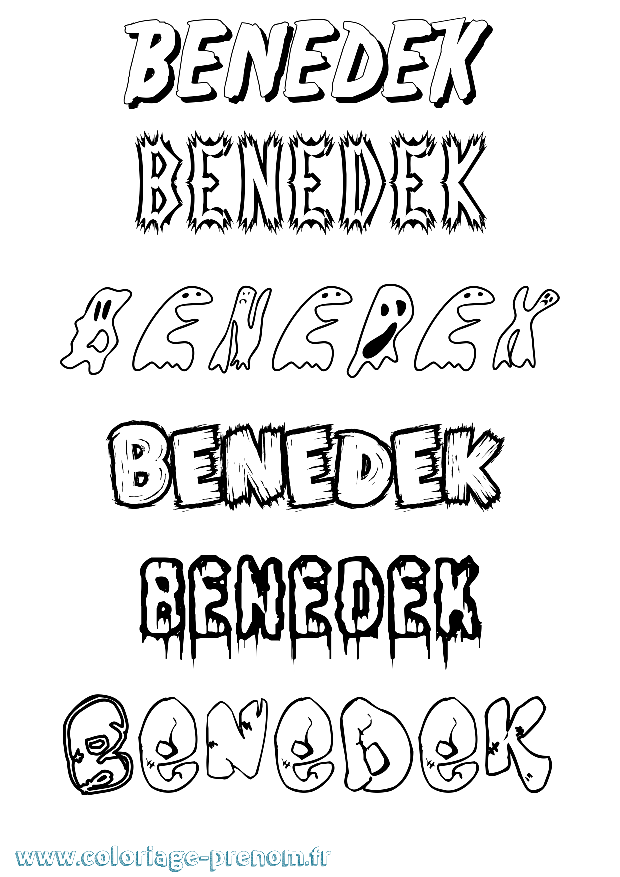 Coloriage Benedek Frisson Coloriage prénom Benedek Frisson