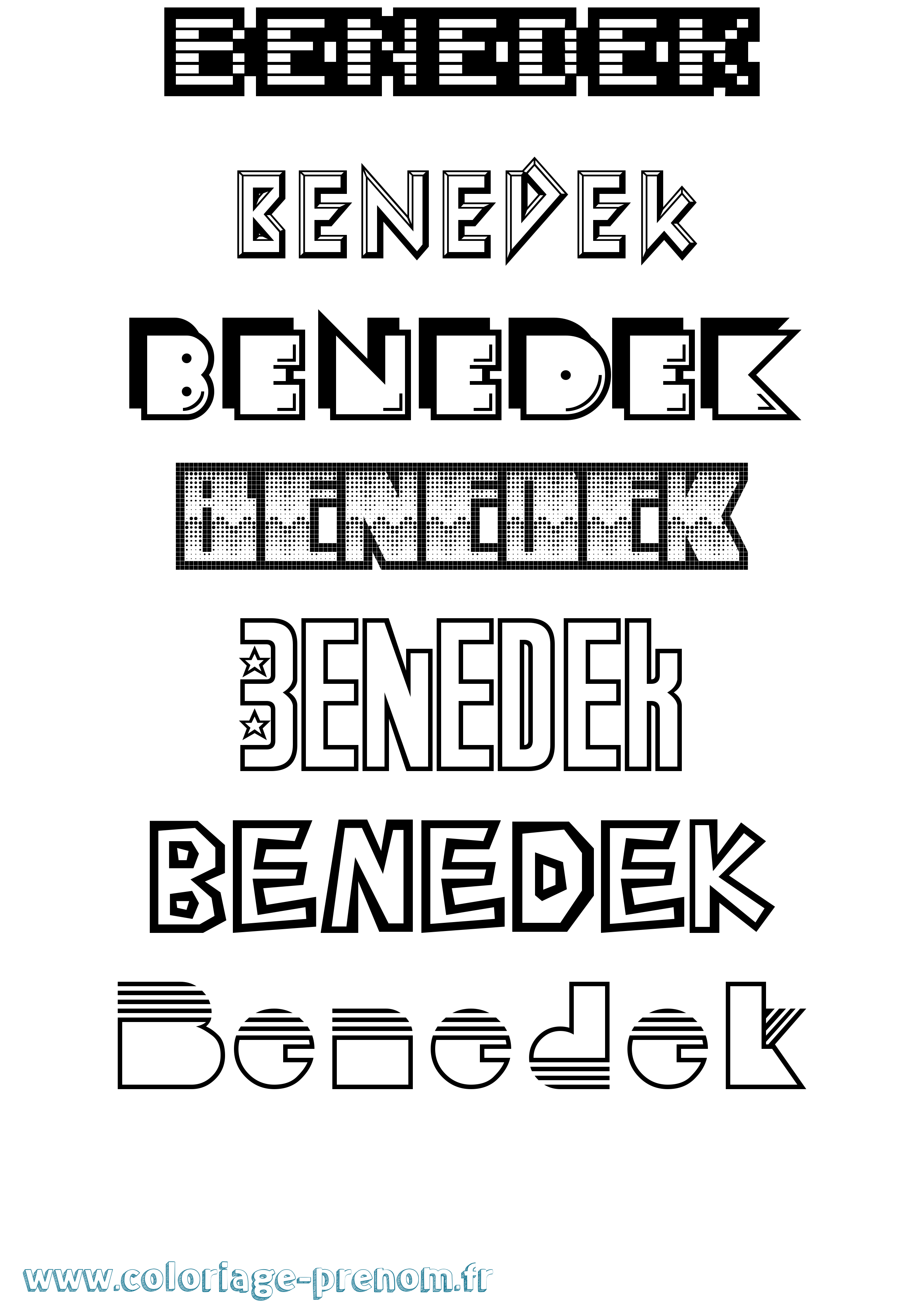 Coloriage Benedek Jeux Vidéos Coloriage prénom Benedek Jeux Vidéos