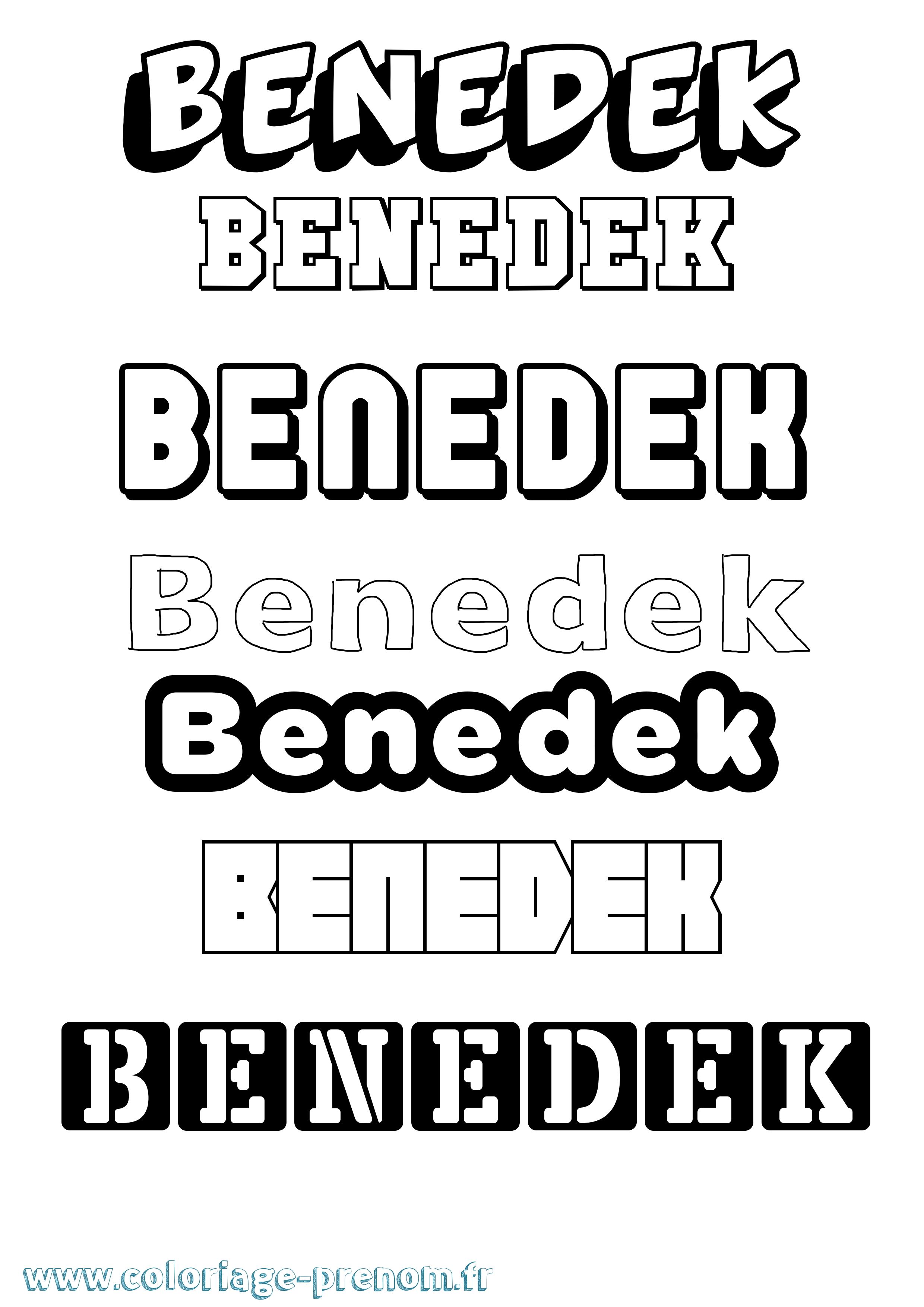 Coloriage Benedek Simple Coloriage prénom Benedek Simple