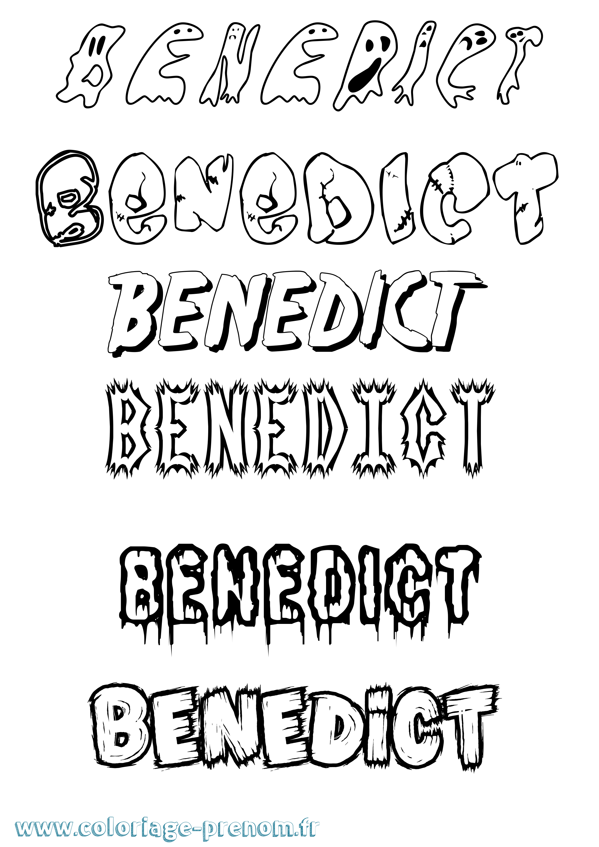 Coloriage Benedict Frisson Coloriage prénom Benedict Frisson