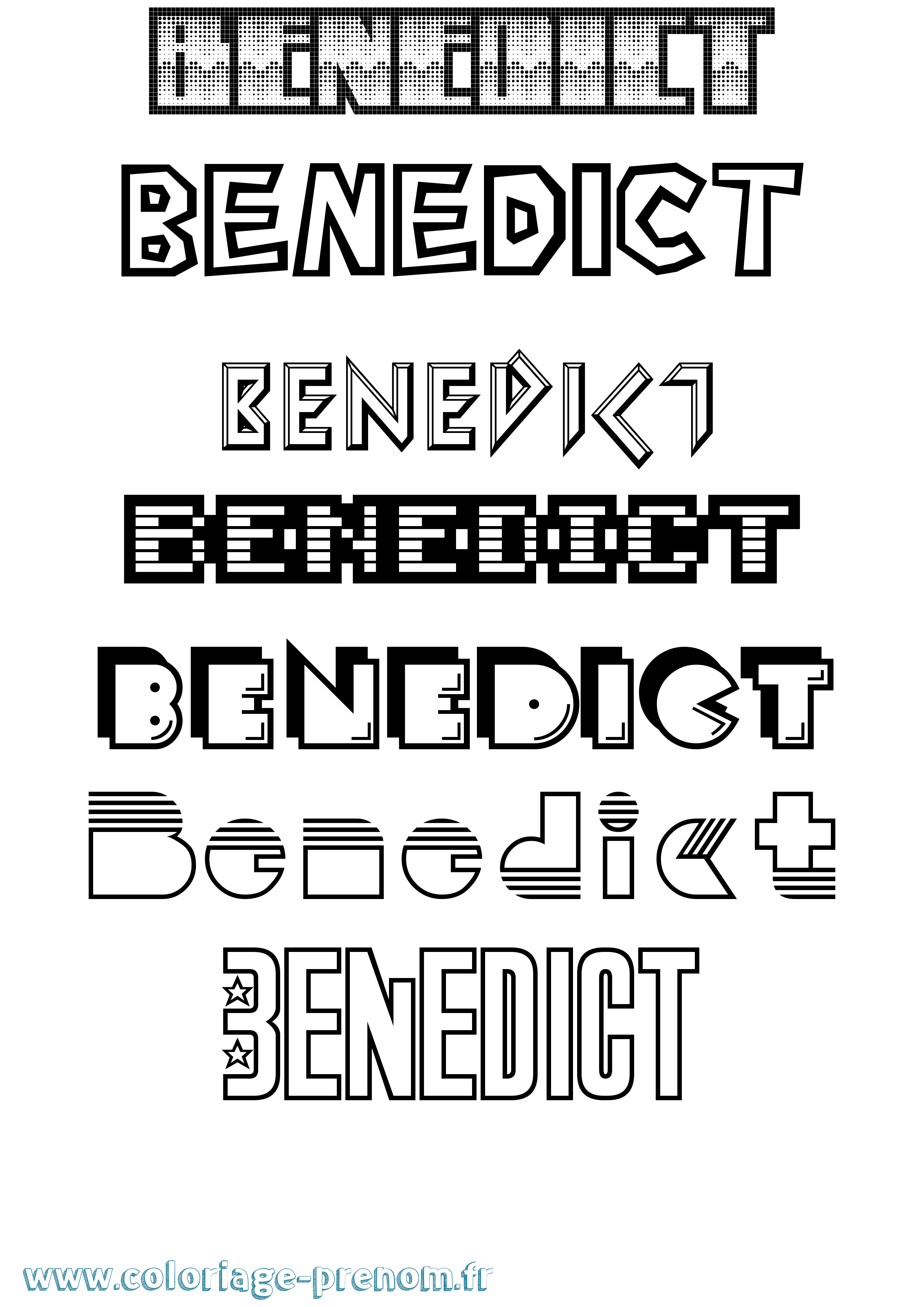 Coloriage Benedict Jeux Vidéos Coloriage prénom Benedict Jeux Vidéos