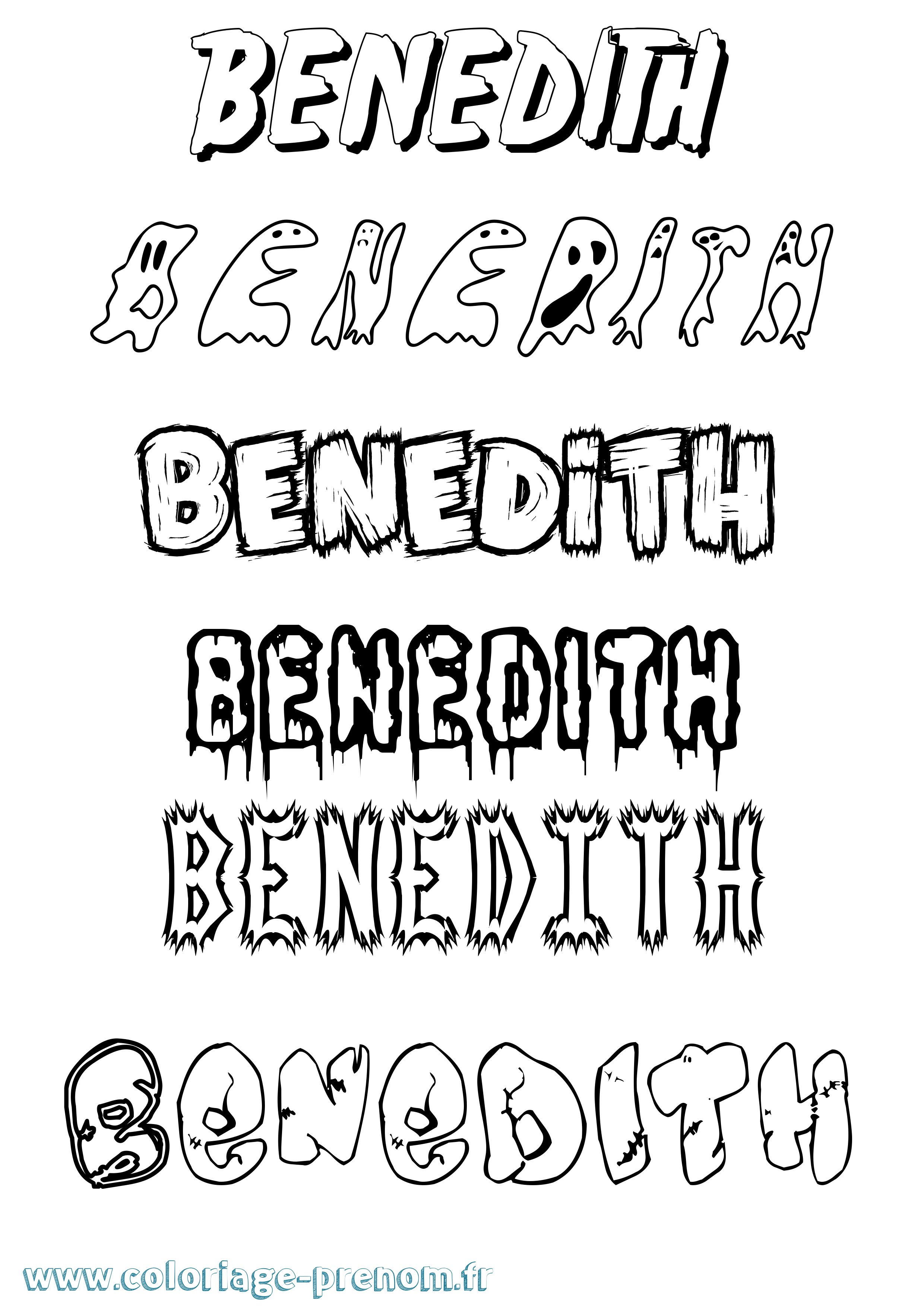 Coloriage Benedith Frisson Coloriage prénom Benedith Frisson
