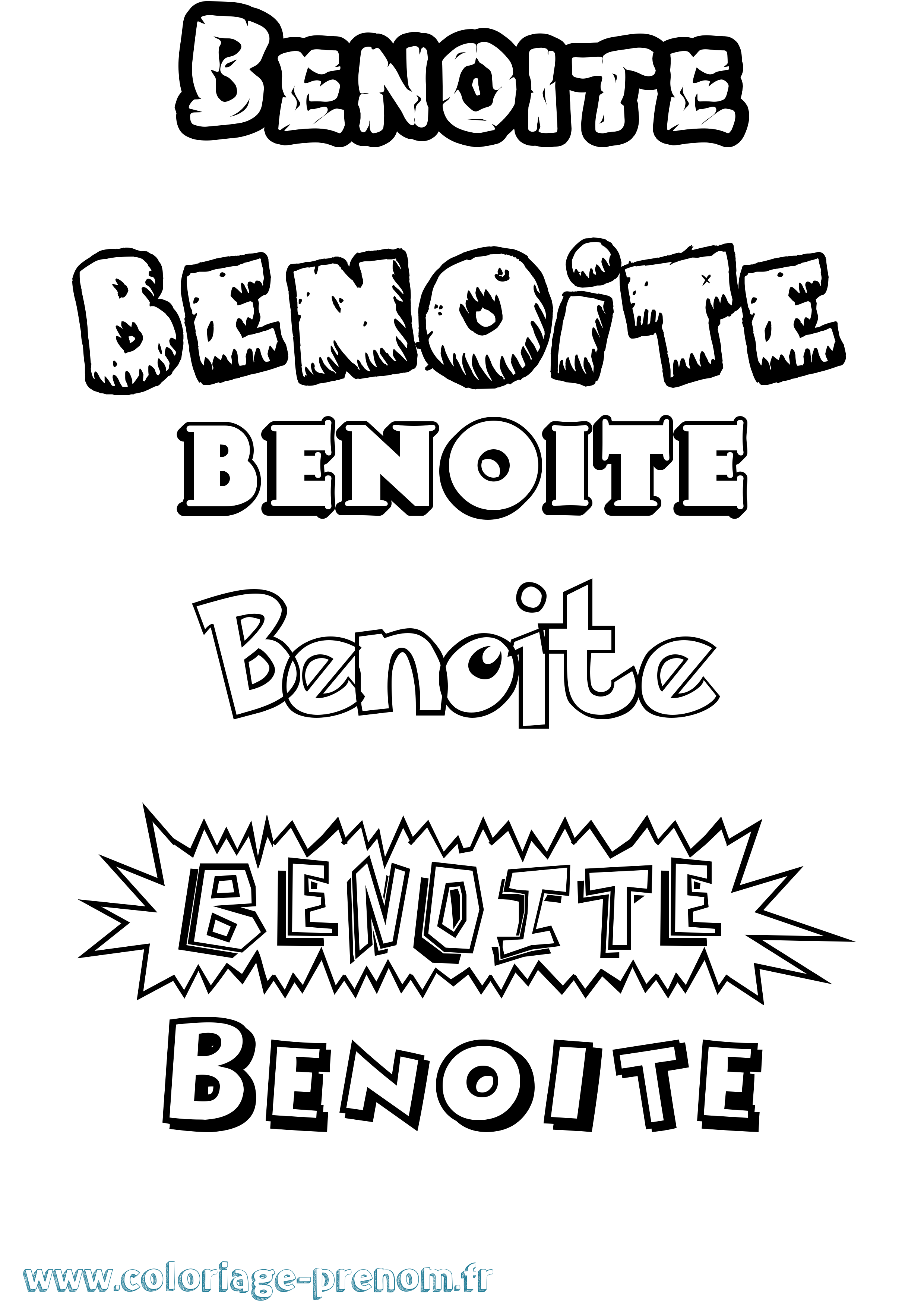 Coloriage Benoite Dessin Animé Coloriage prénom Benoite Dessin Animé