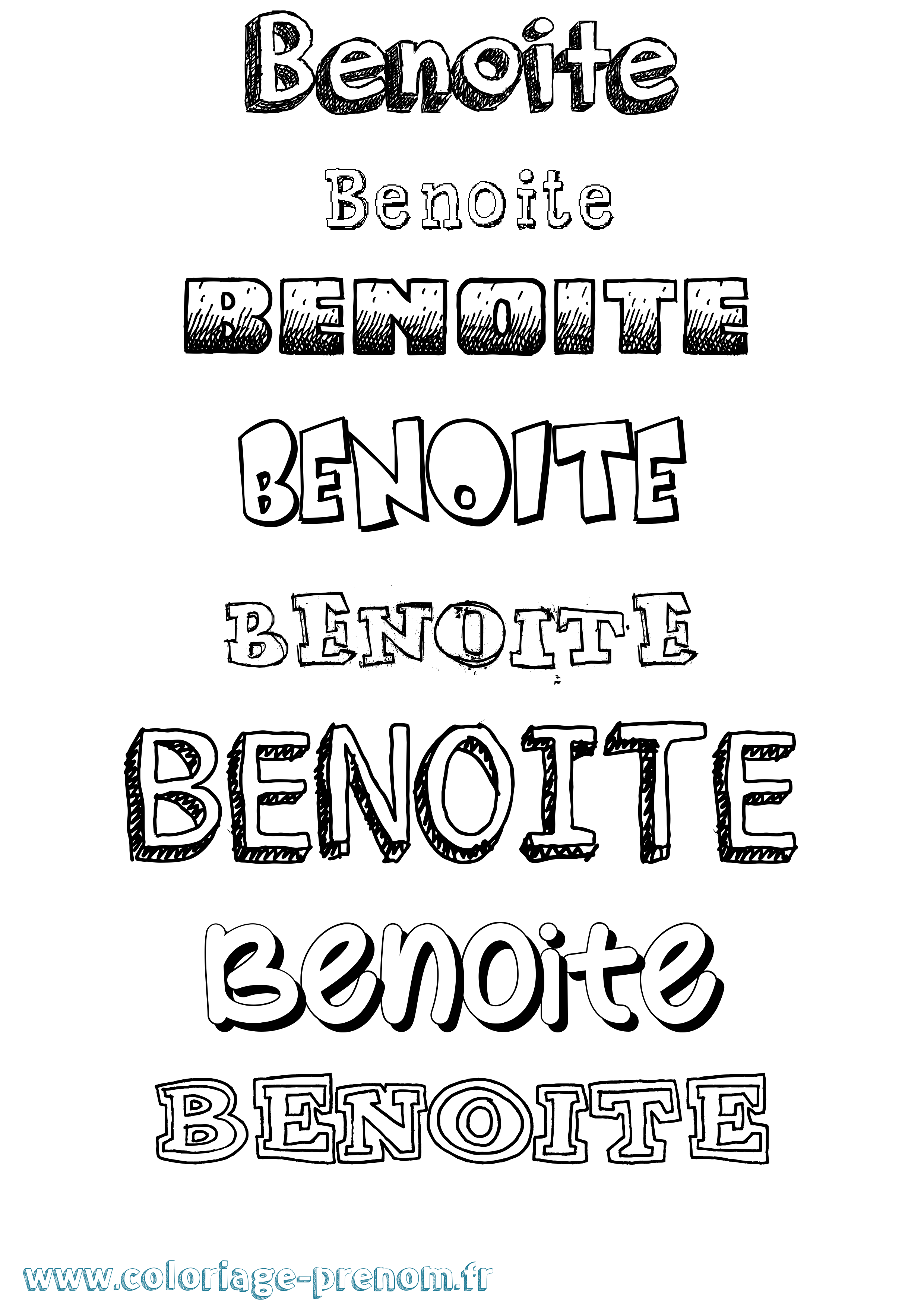 Coloriage Benoite Dessiné Coloriage prénom Benoite Dessiné