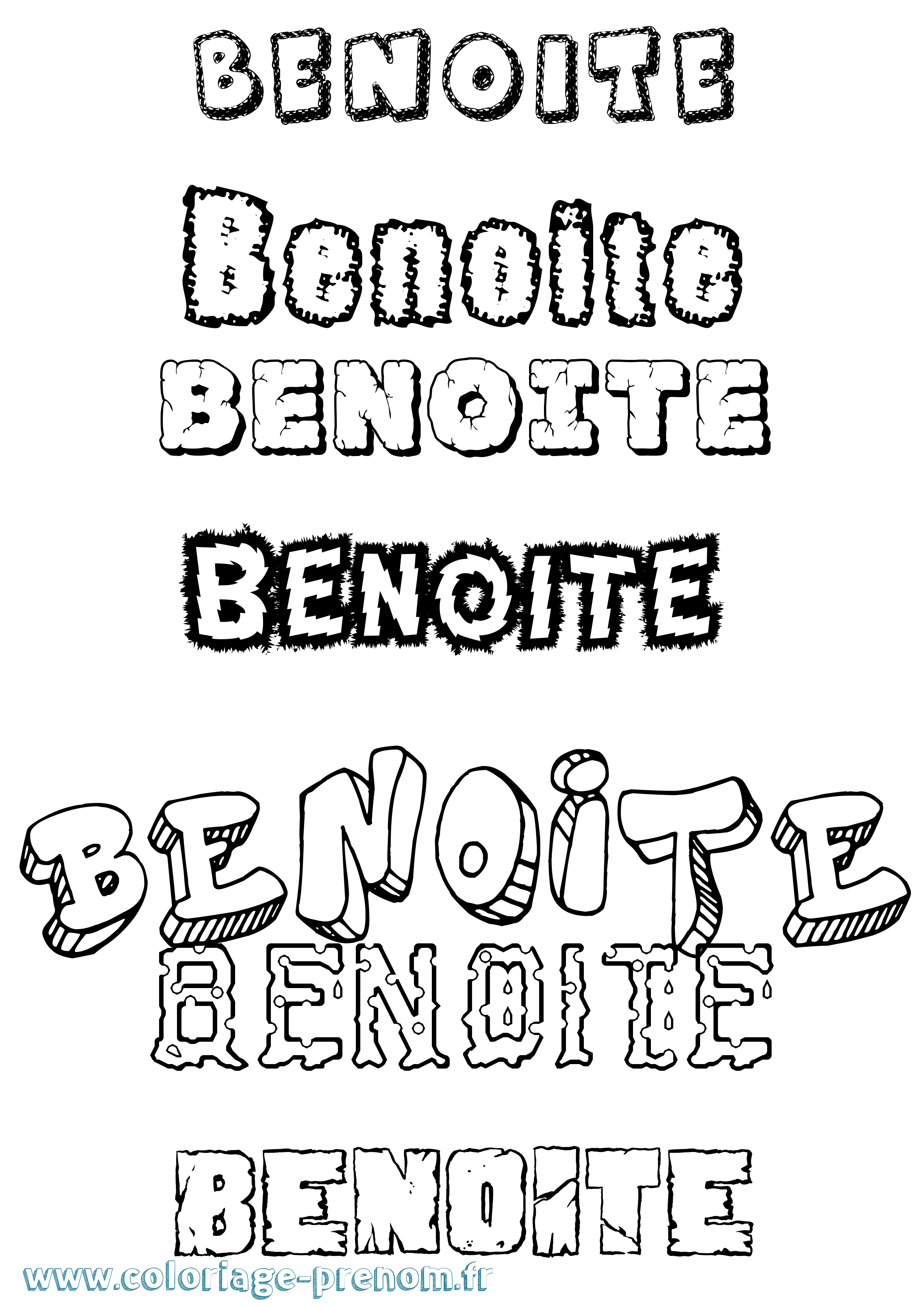 Coloriage Benoite Destructuré Coloriage prénom Benoite Destructuré