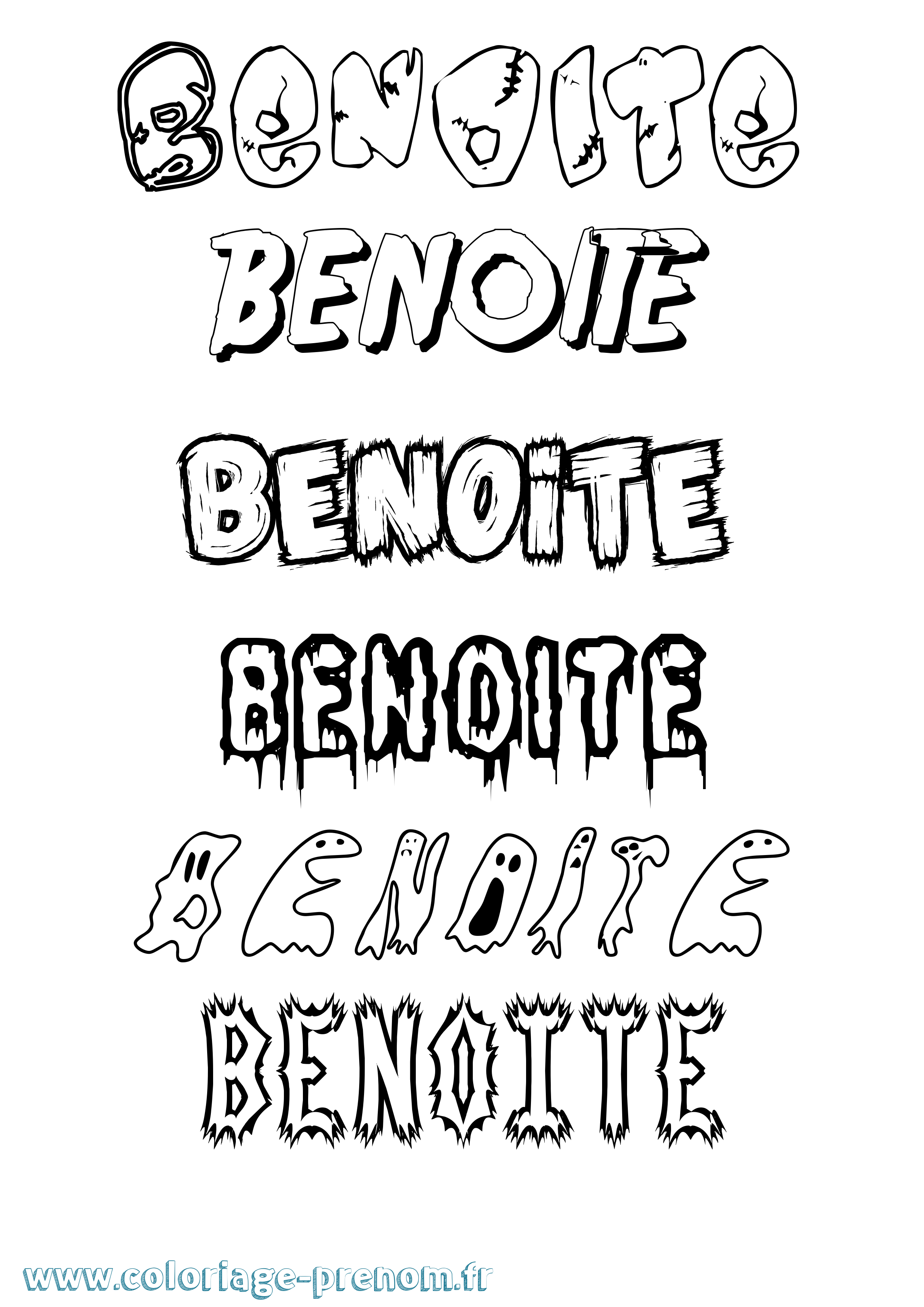 Coloriage Benoite Frisson Coloriage prénom Benoite Frisson