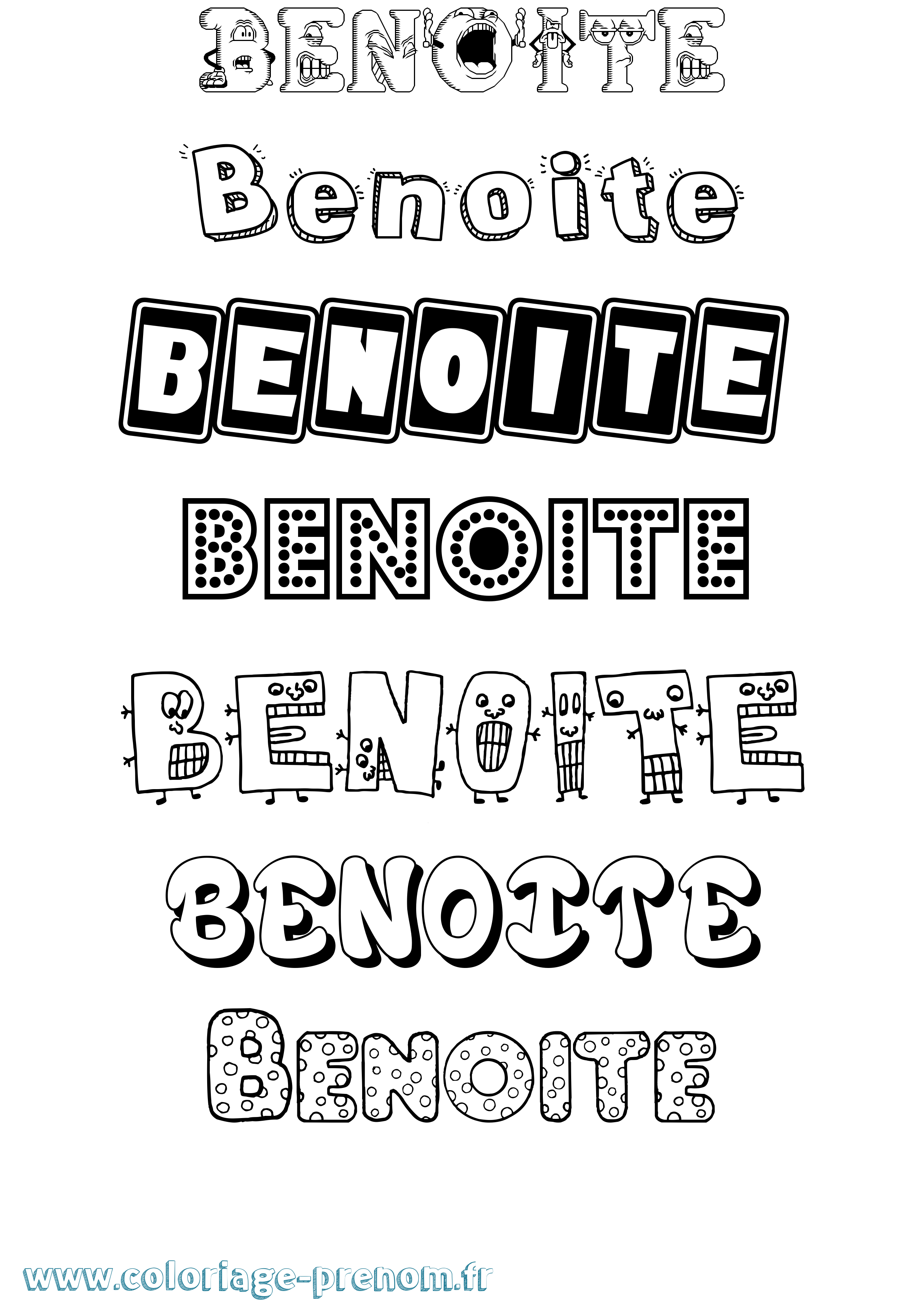 Coloriage Benoite Fun Coloriage prénom Benoite Fun