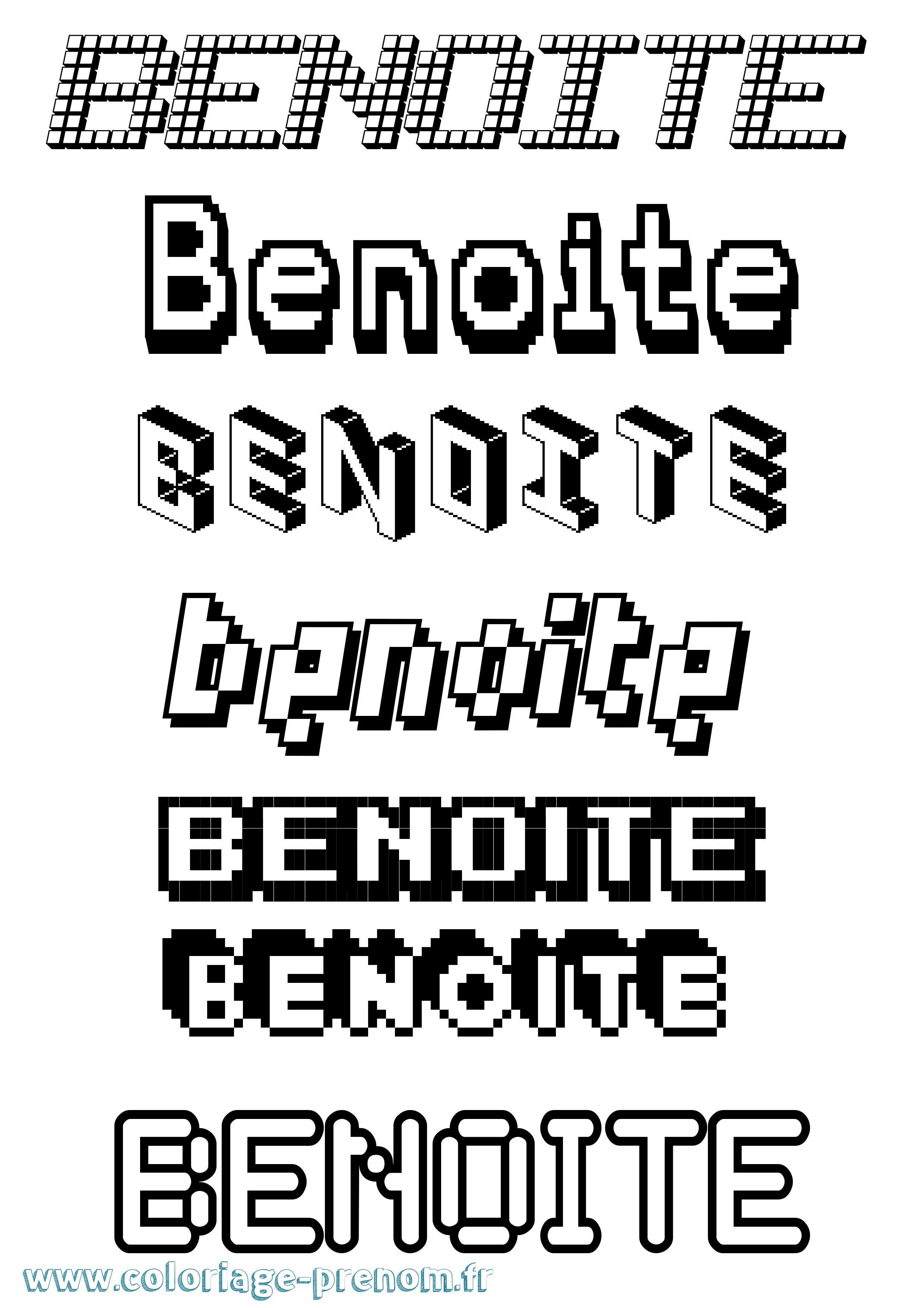 Coloriage Benoite Pixel Coloriage prénom Benoite Pixel