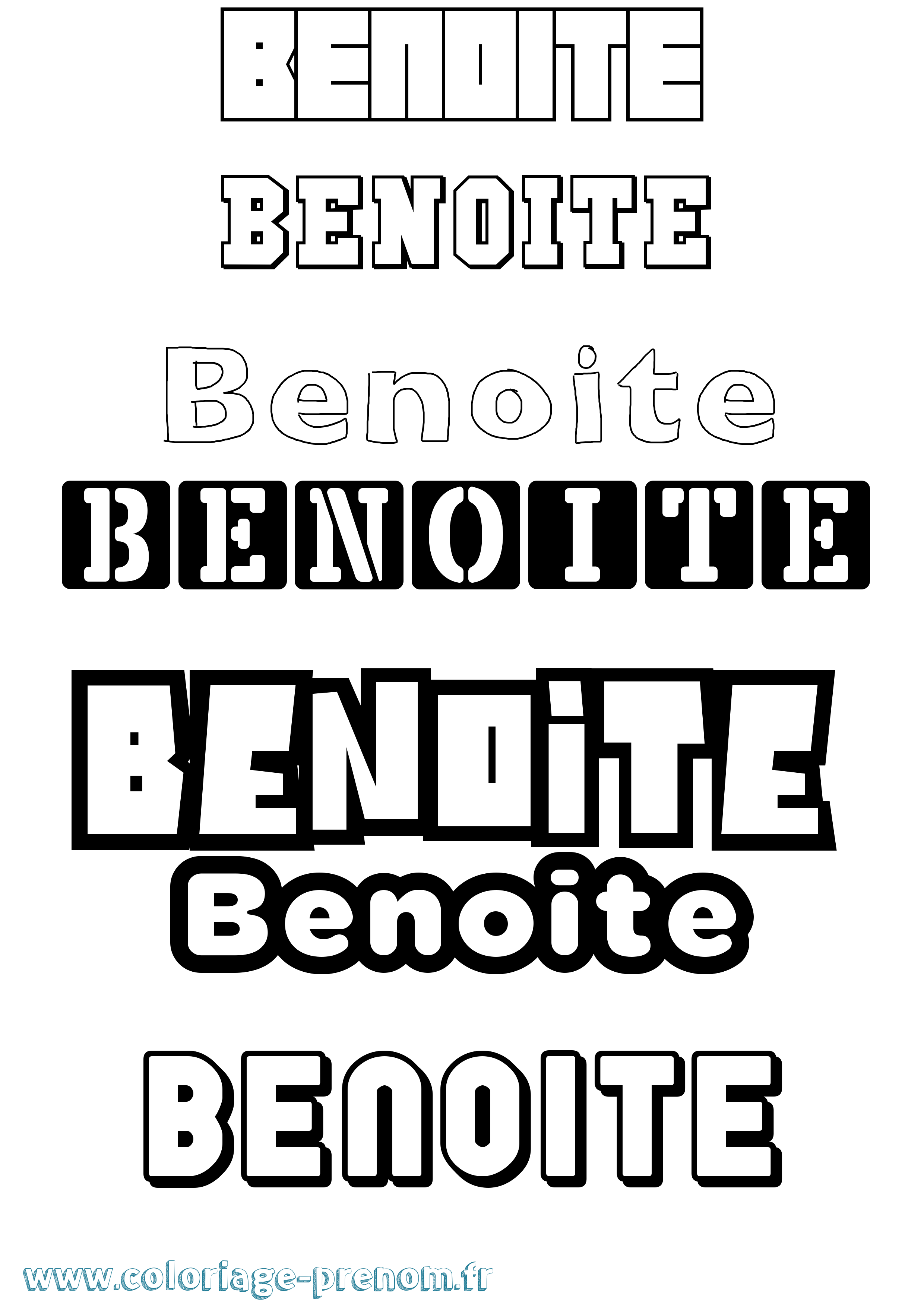 Coloriage Benoite Simple Coloriage prénom Benoite Simple