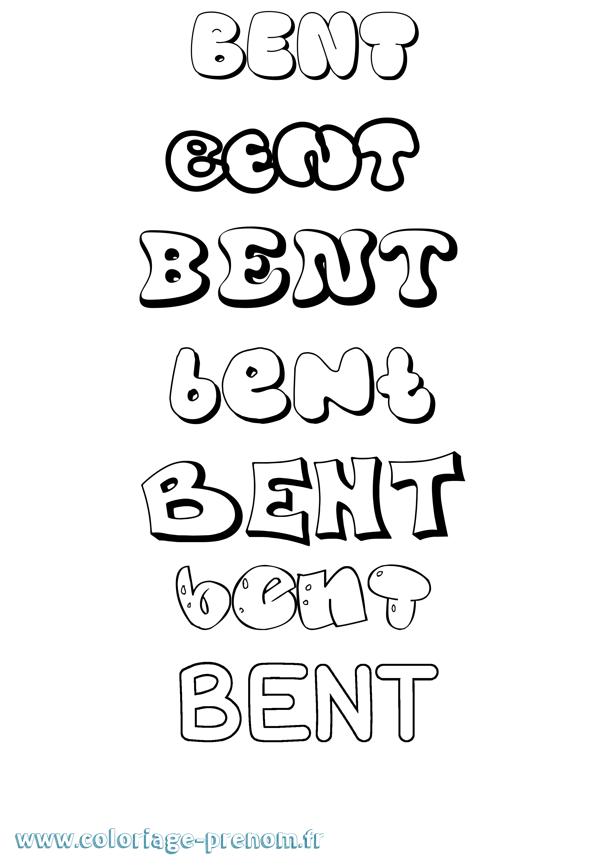 Coloriage Bent Bubble Coloriage prénom Bent Bubble