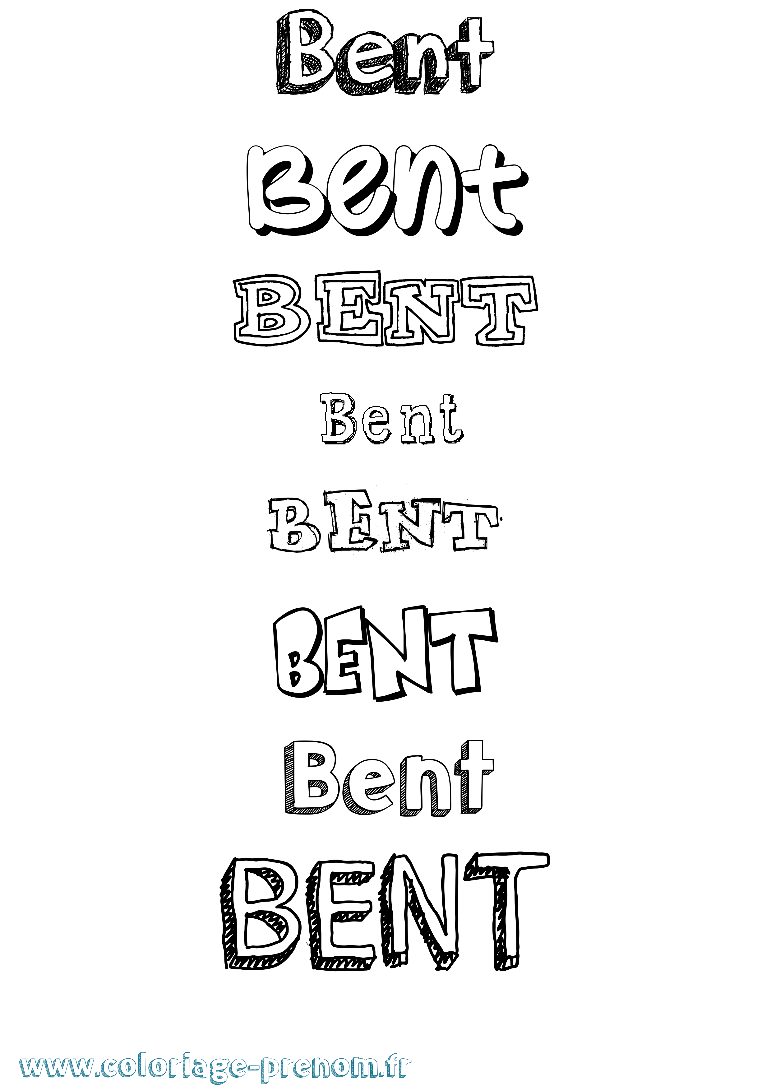 Coloriage Bent Dessiné Coloriage prénom Bent Dessiné