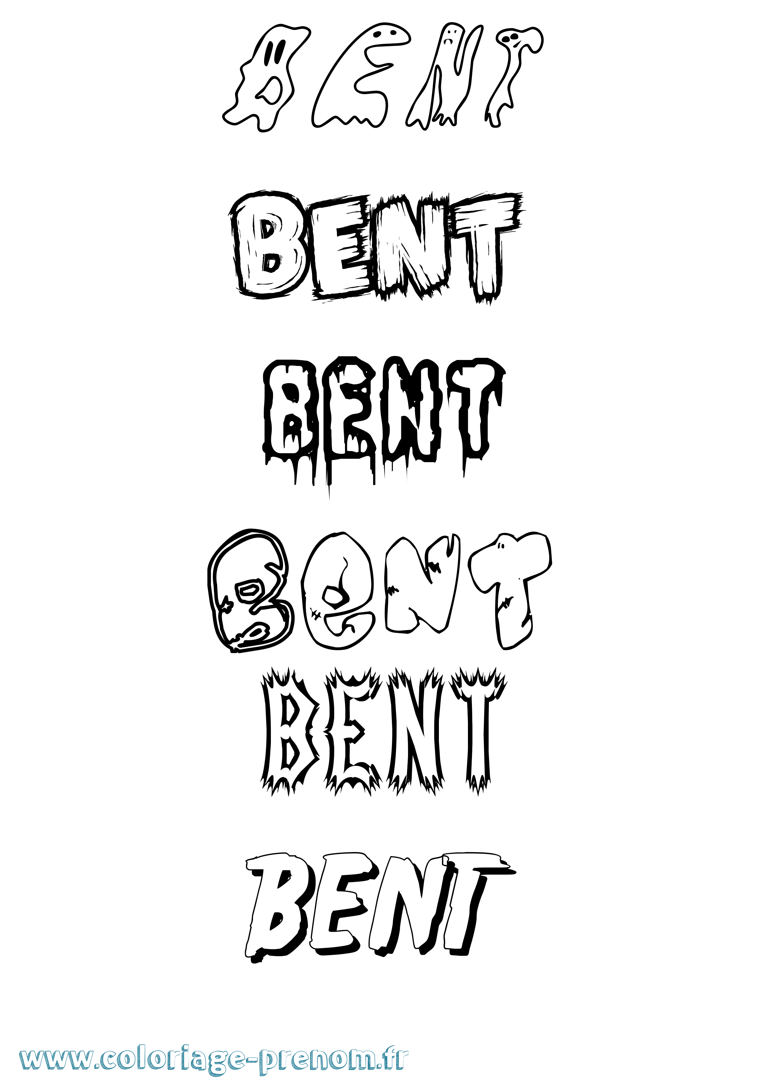 Coloriage Bent Frisson Coloriage prénom Bent Frisson
