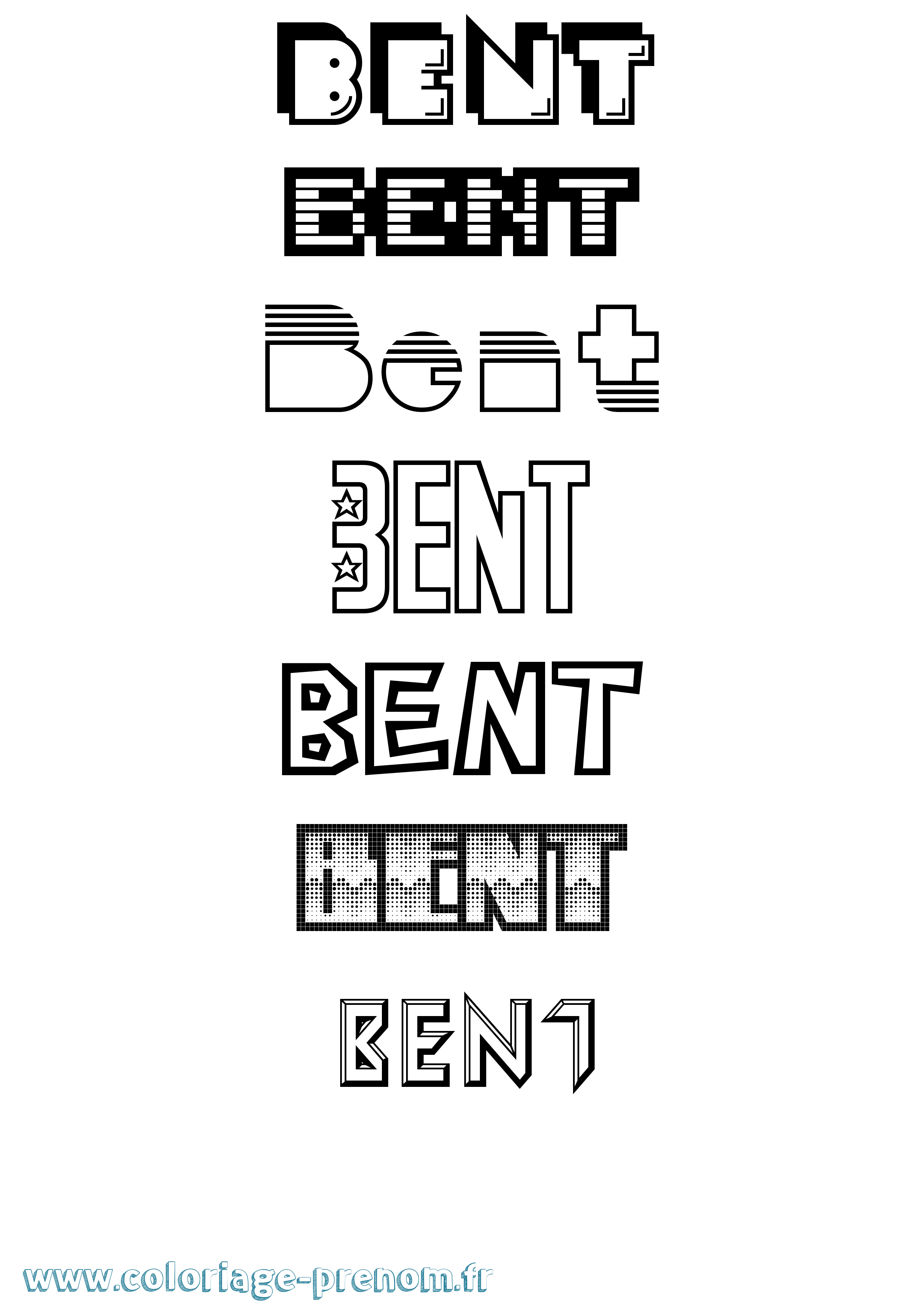 Coloriage Bent Jeux Vidéos Coloriage prénom Bent Jeux Vidéos