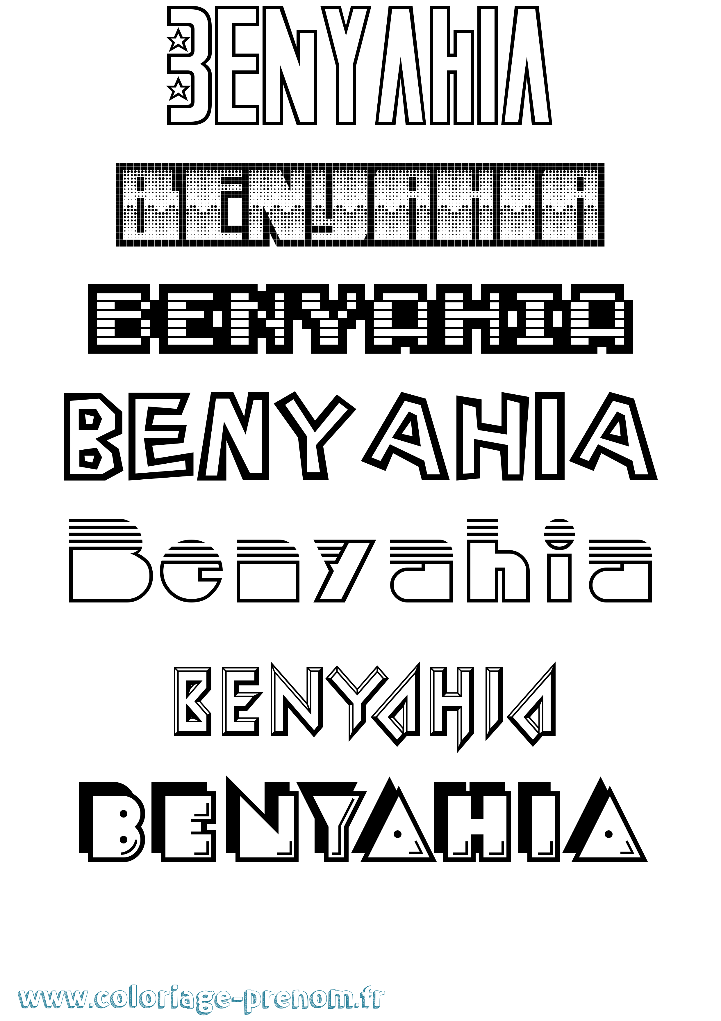 Coloriage Benyahia Jeux Vidéos Coloriage prénom Benyahia Jeux Vidéos