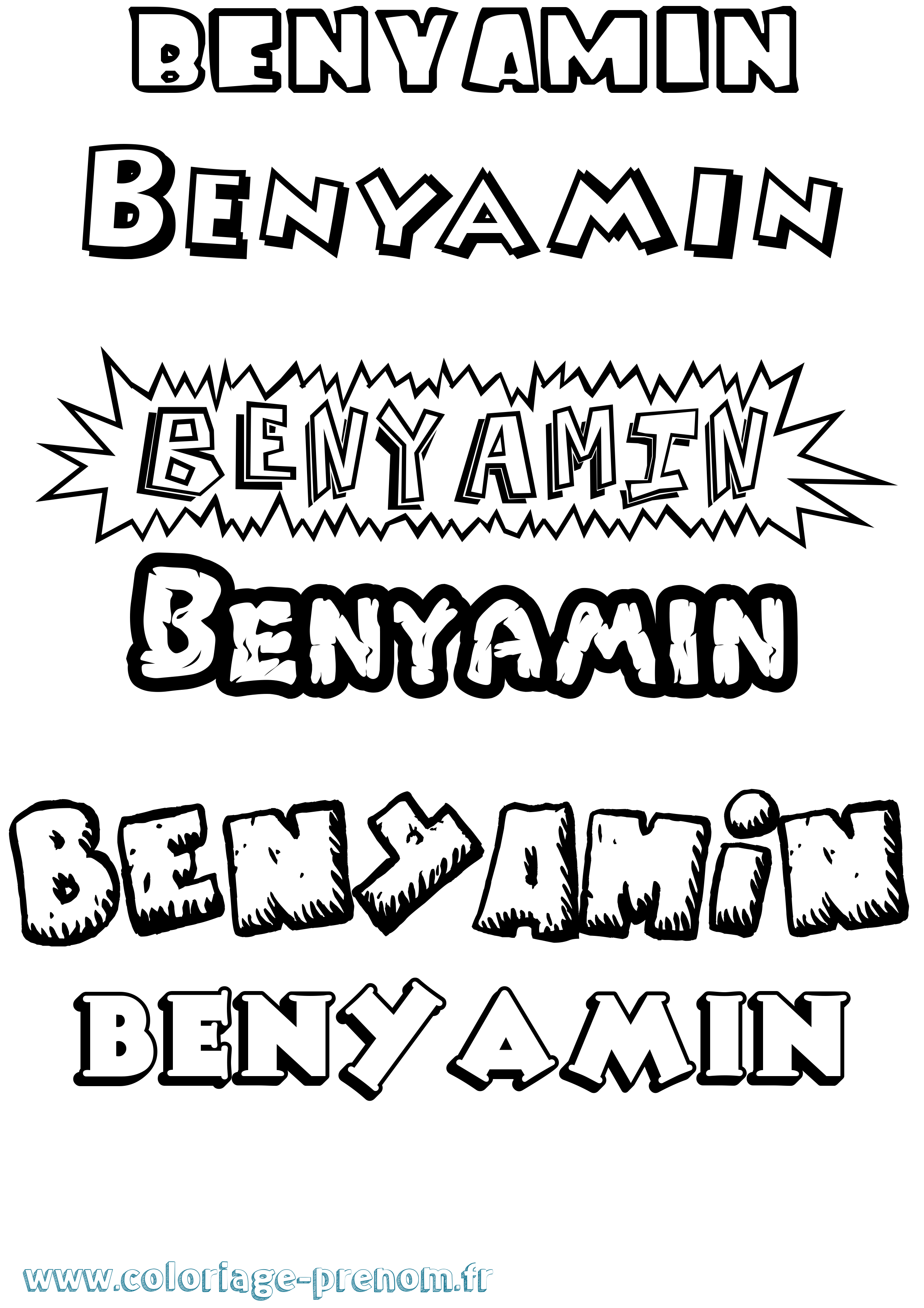Coloriage Benyamin Dessin Animé Coloriage prénom Benyamin Dessin Animé