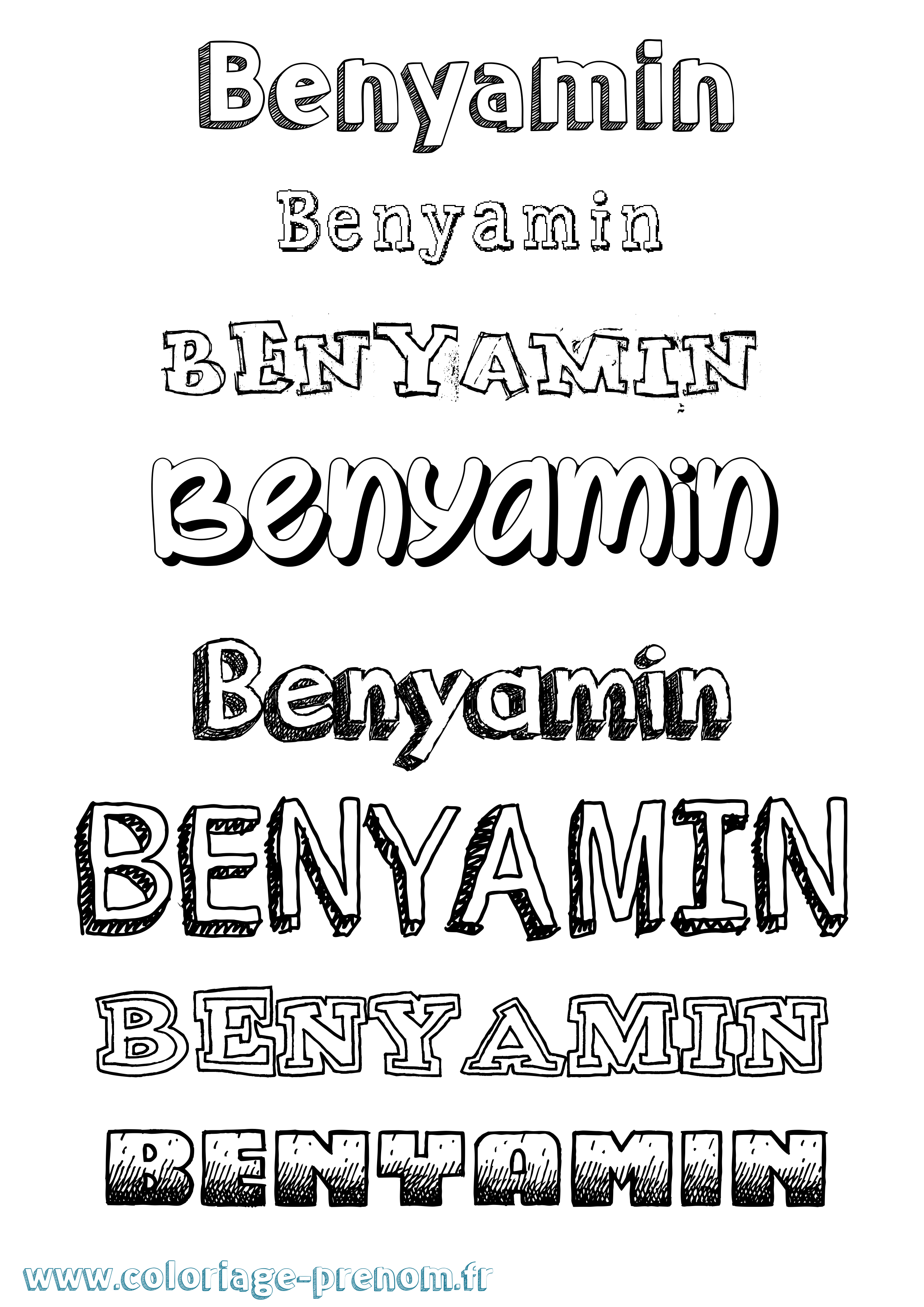 Coloriage Benyamin Dessiné Coloriage prénom Benyamin Dessiné