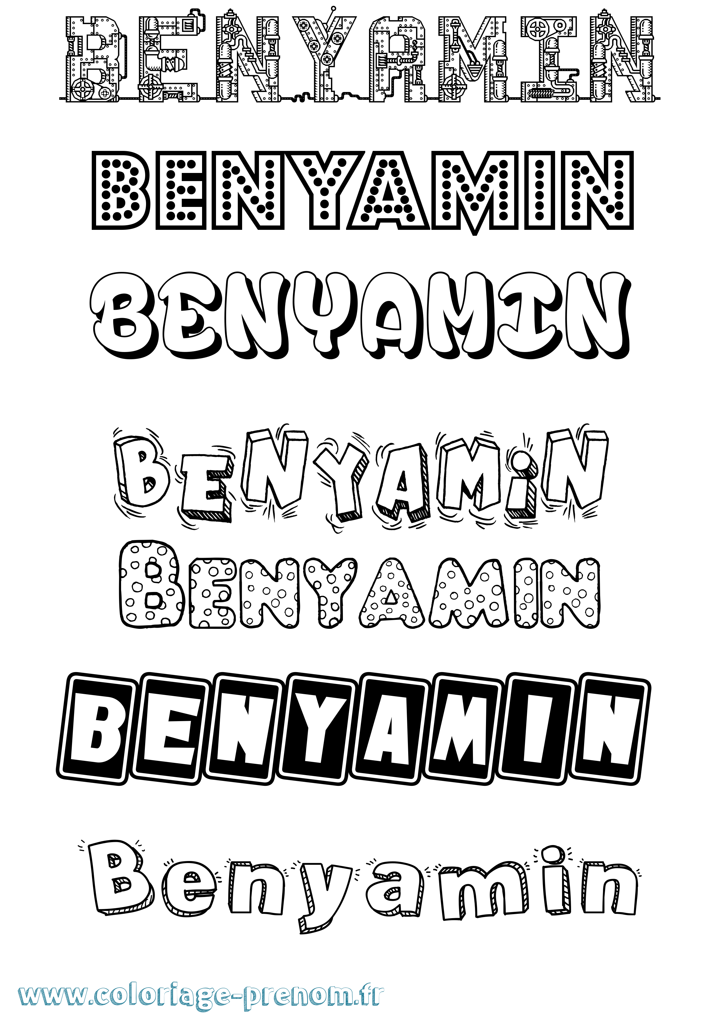 Coloriage Benyamin Fun Coloriage prénom Benyamin Fun