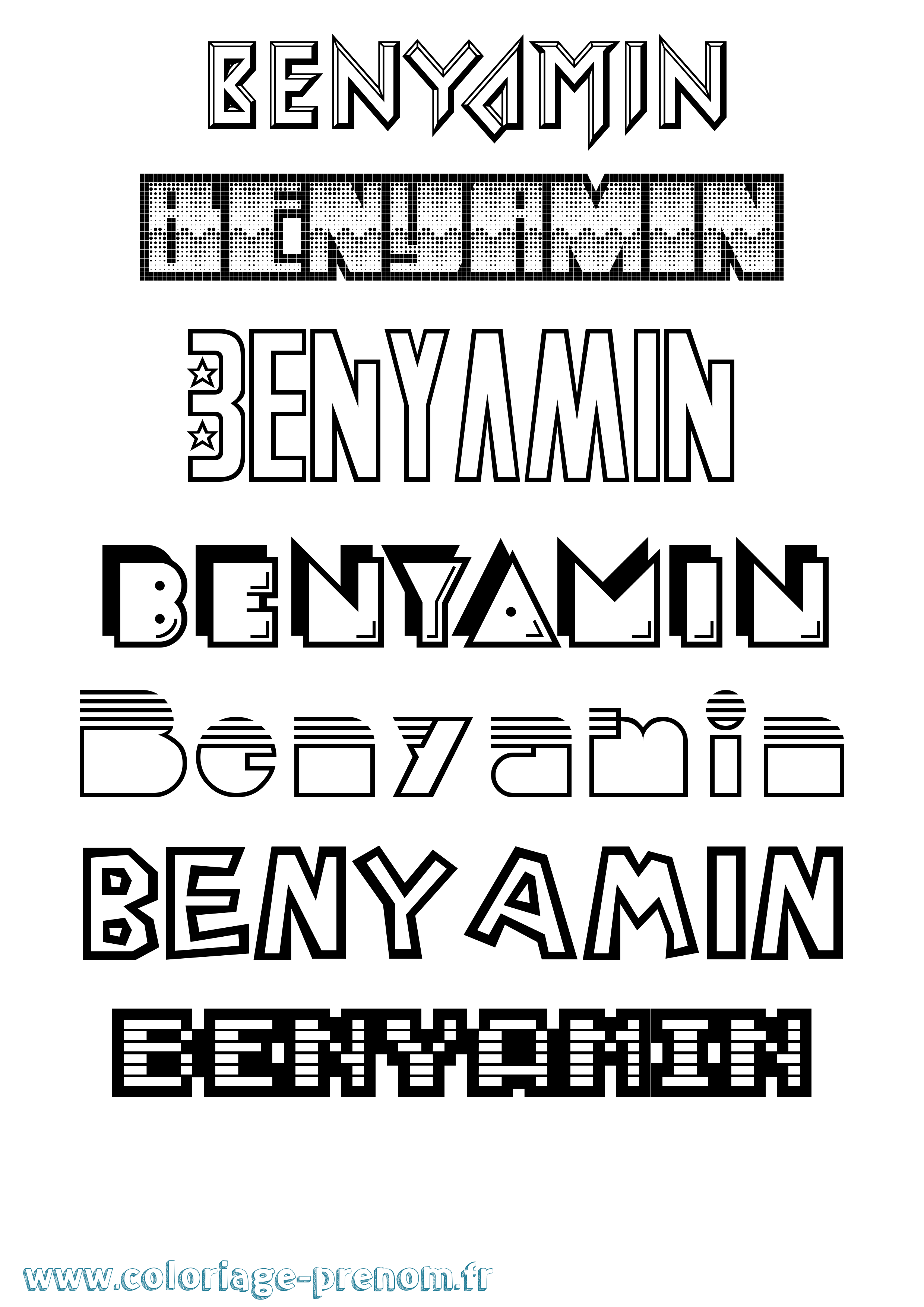 Coloriage Benyamin Jeux Vidéos Coloriage prénom Benyamin Jeux Vidéos