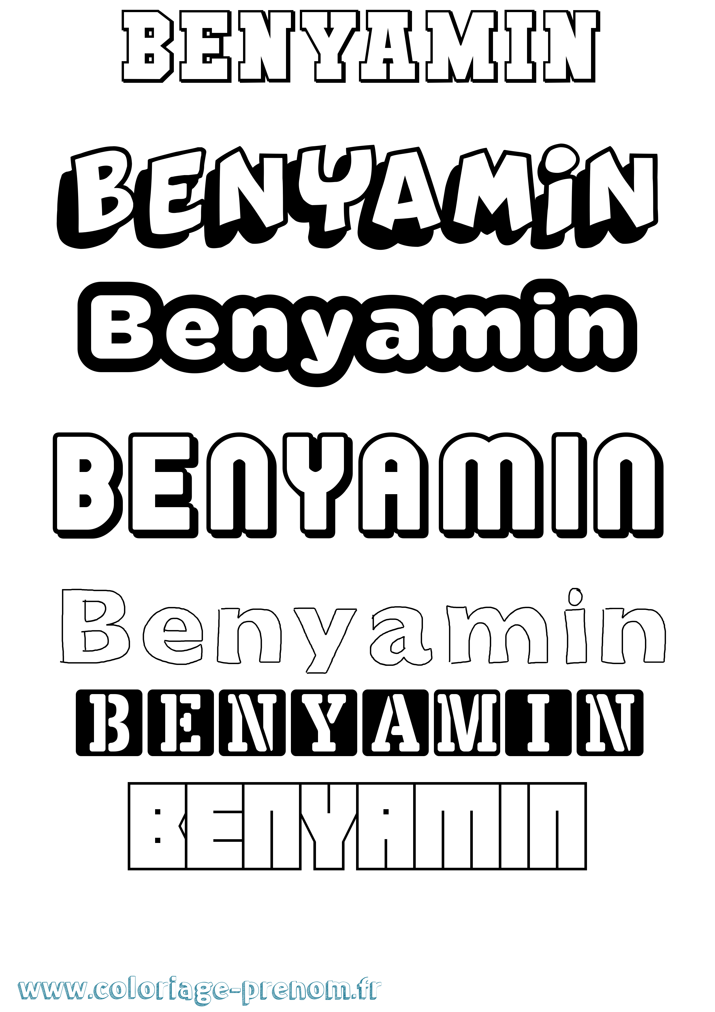 Coloriage Benyamin Simple Coloriage prénom Benyamin Simple