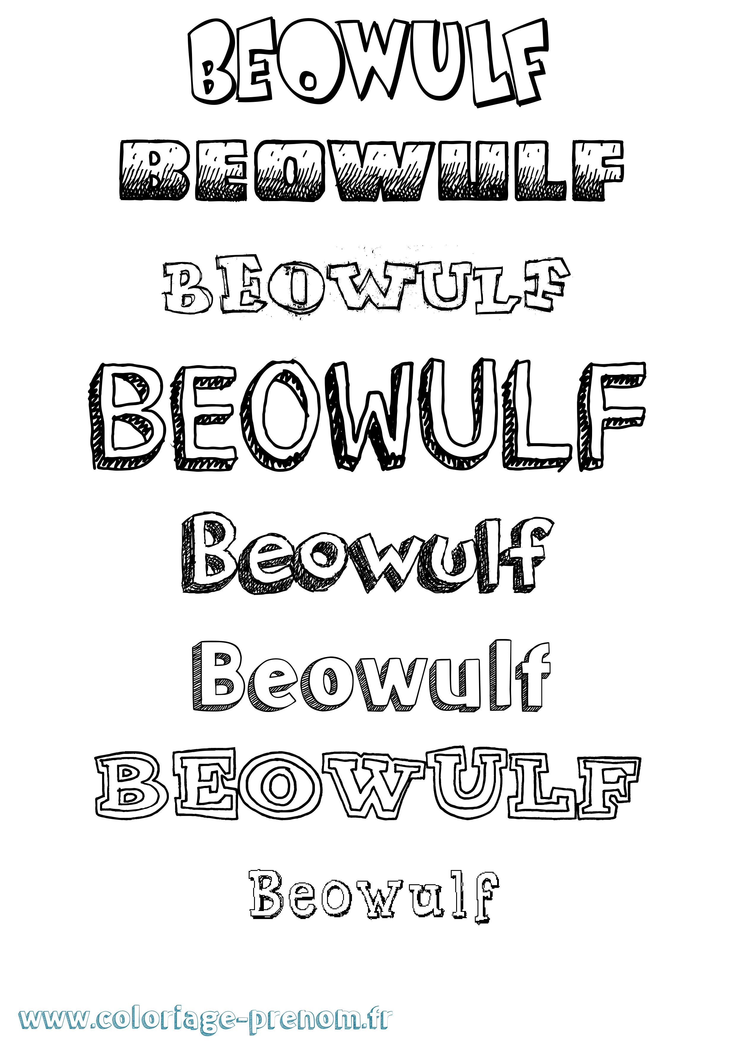 Coloriage Beowulf Dessiné Coloriage prénom Beowulf Dessiné