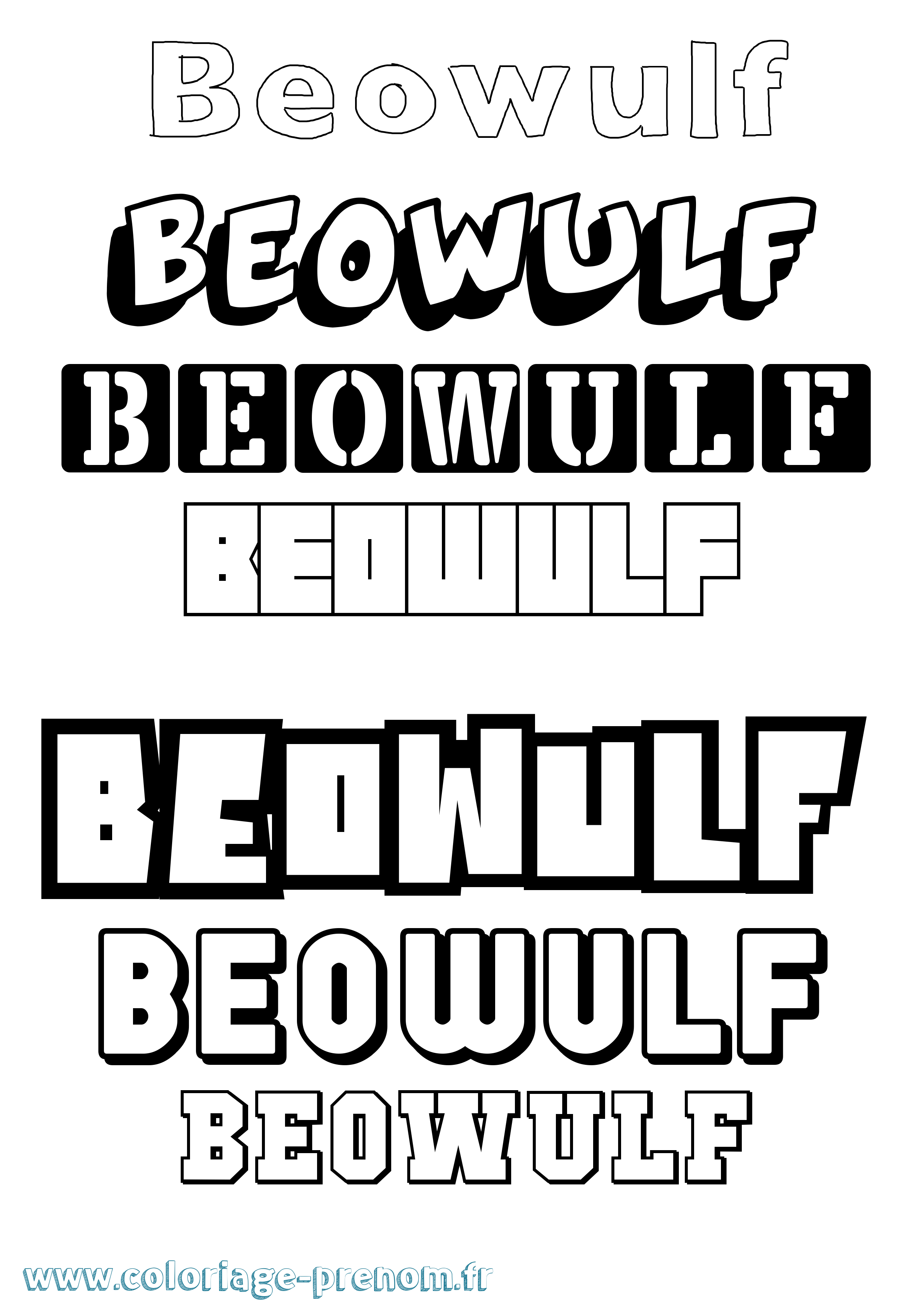 Coloriage Beowulf Simple Coloriage prénom Beowulf Simple