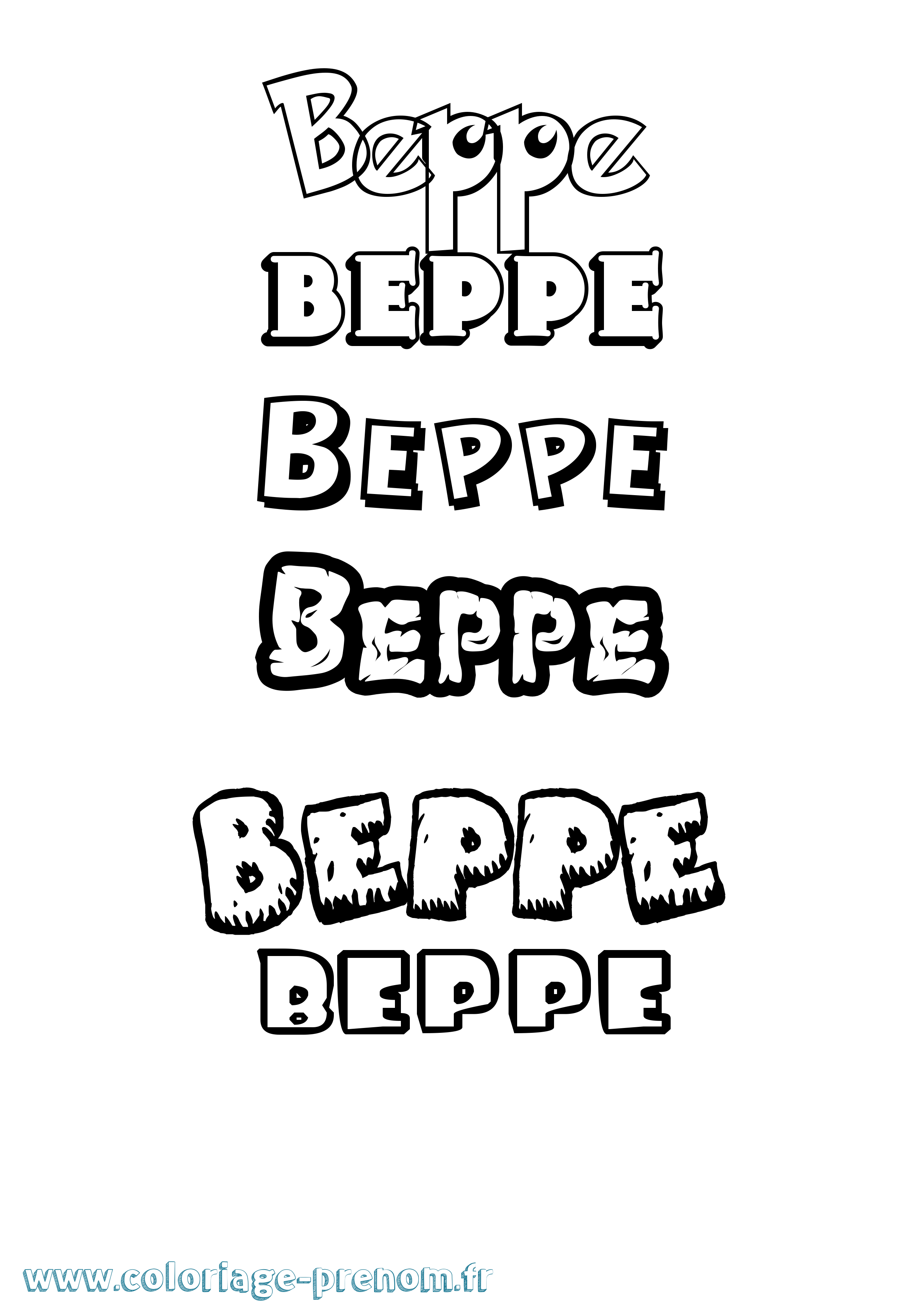 Coloriage Beppe Dessin Animé Coloriage prénom Beppe Dessin Animé