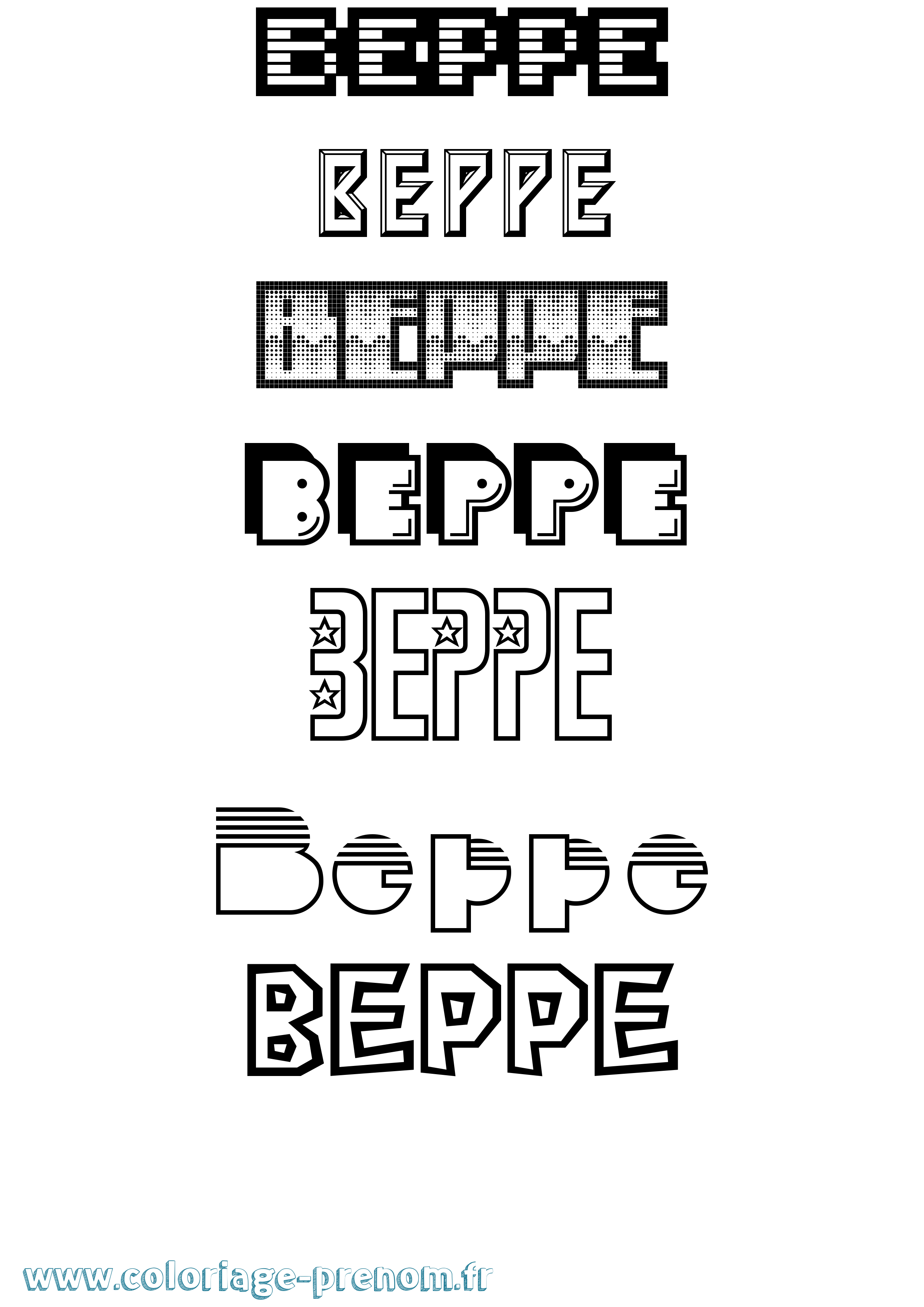 Coloriage Beppe Jeux Vidéos Coloriage prénom Beppe Jeux Vidéos