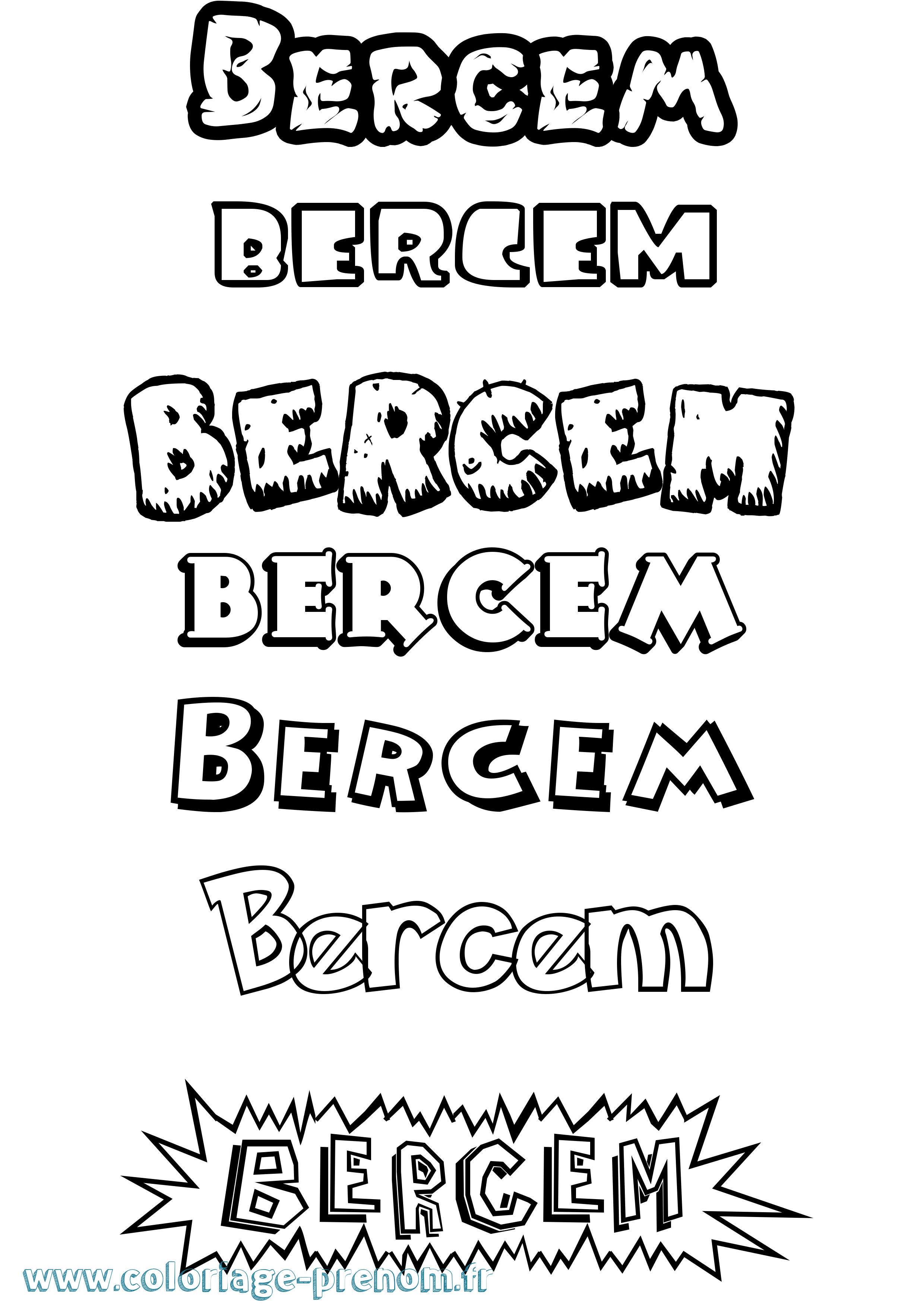 Coloriage Bercem Dessin Animé Coloriage prénom Bercem Dessin Animé