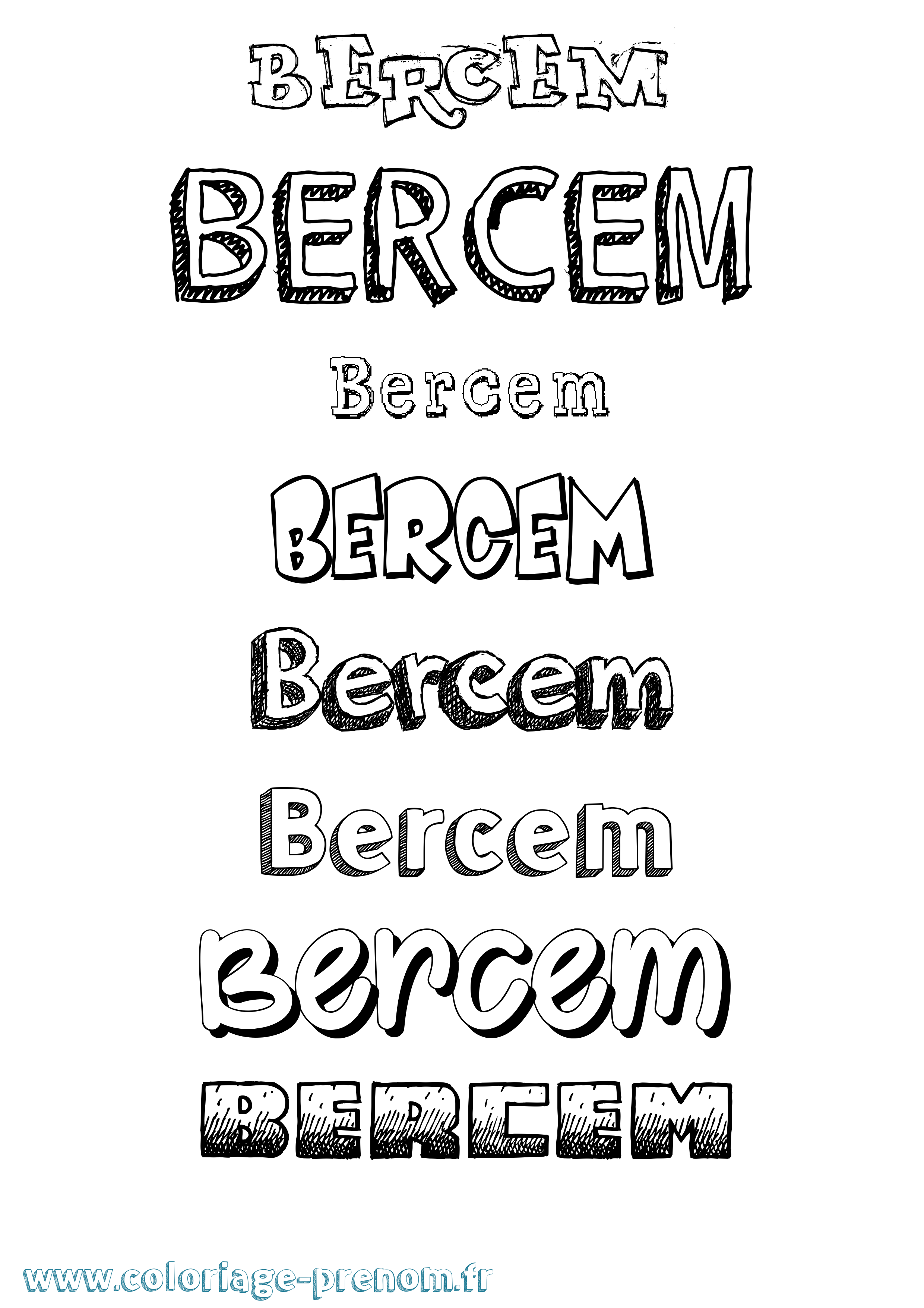Coloriage Bercem Dessiné Coloriage prénom Bercem Dessiné