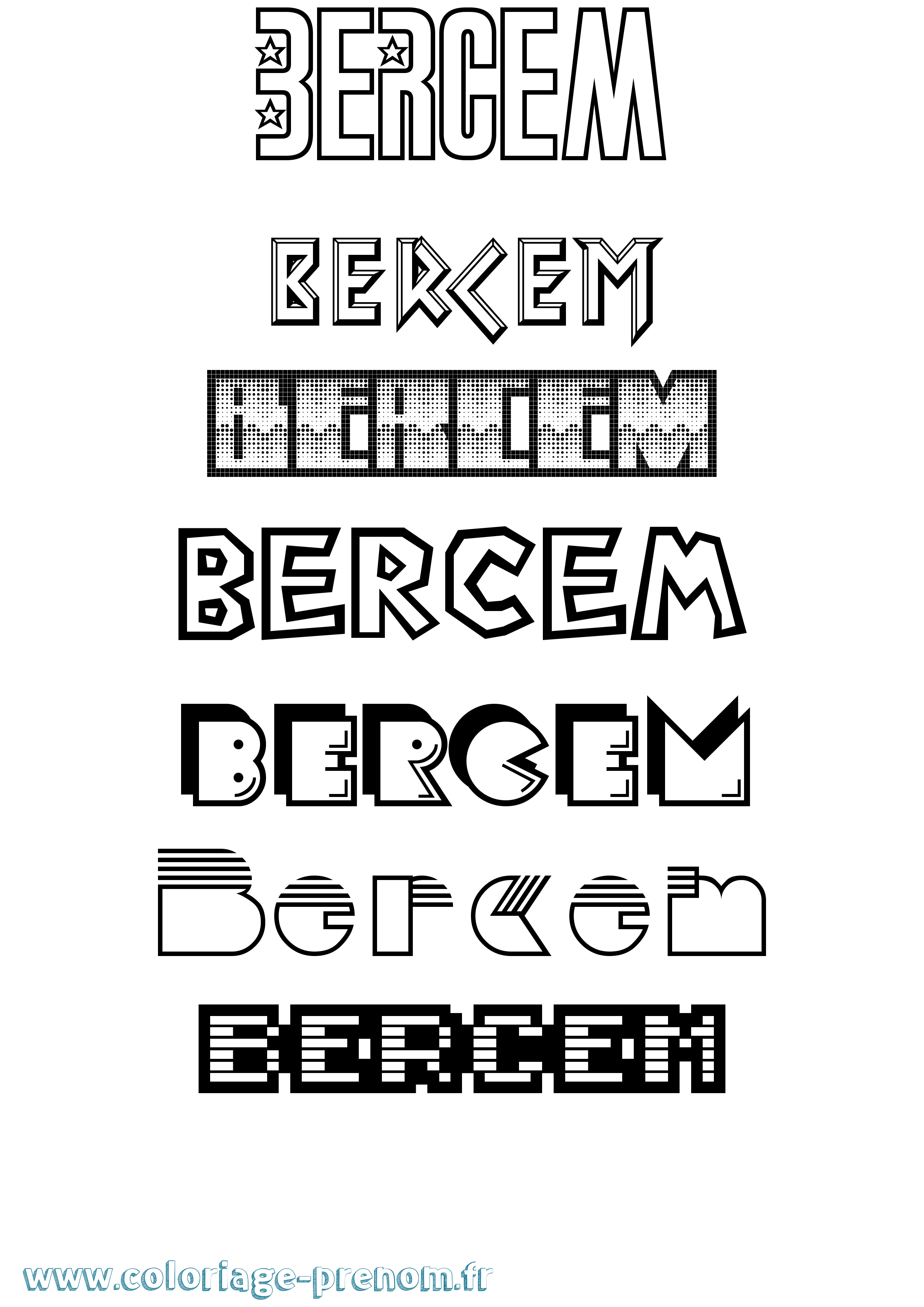 Coloriage Bercem Jeux Vidéos Coloriage prénom Bercem Jeux Vidéos