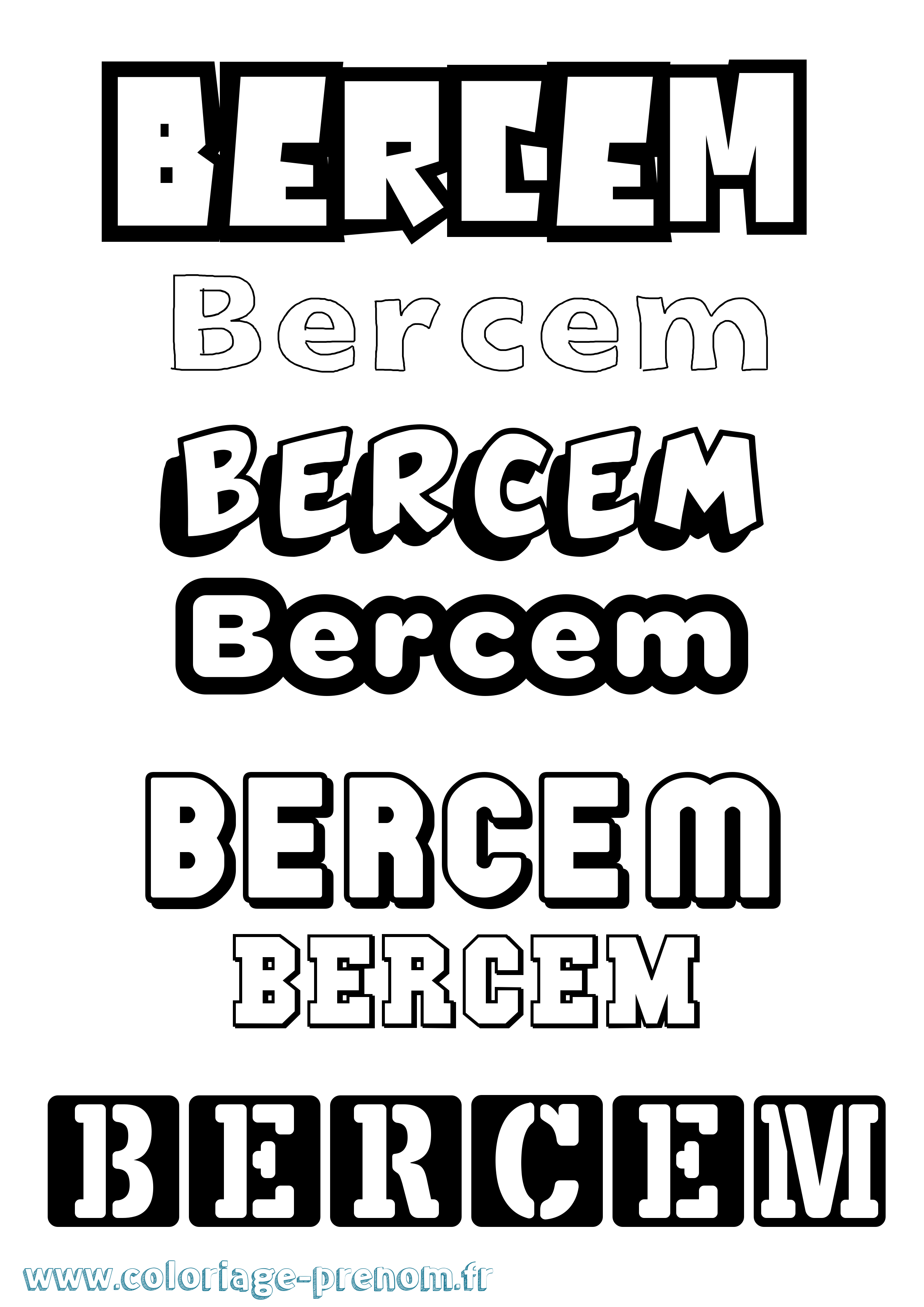 Coloriage Bercem Simple Coloriage prénom Bercem Simple