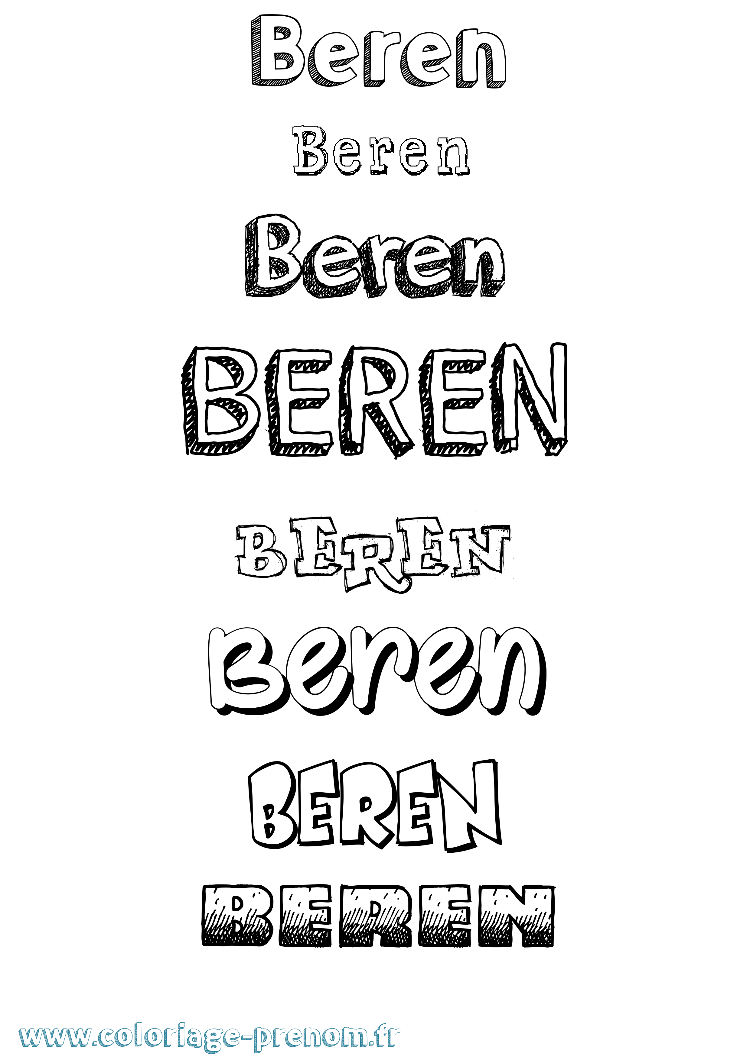 Coloriage Beren Dessiné Coloriage prénom Beren Dessiné