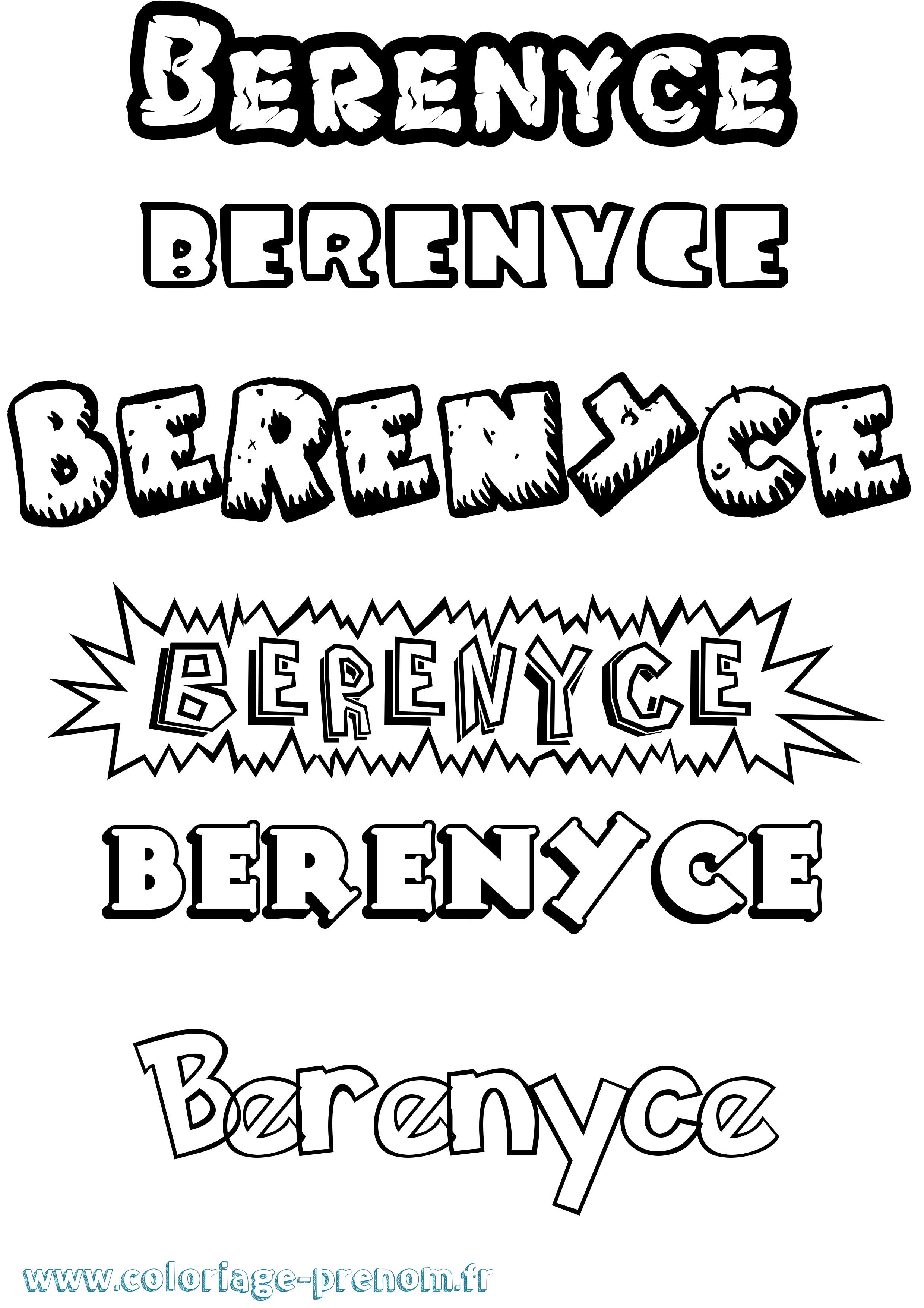 Coloriage Berenyce Dessin Animé Coloriage prénom Berenyce Dessin Animé