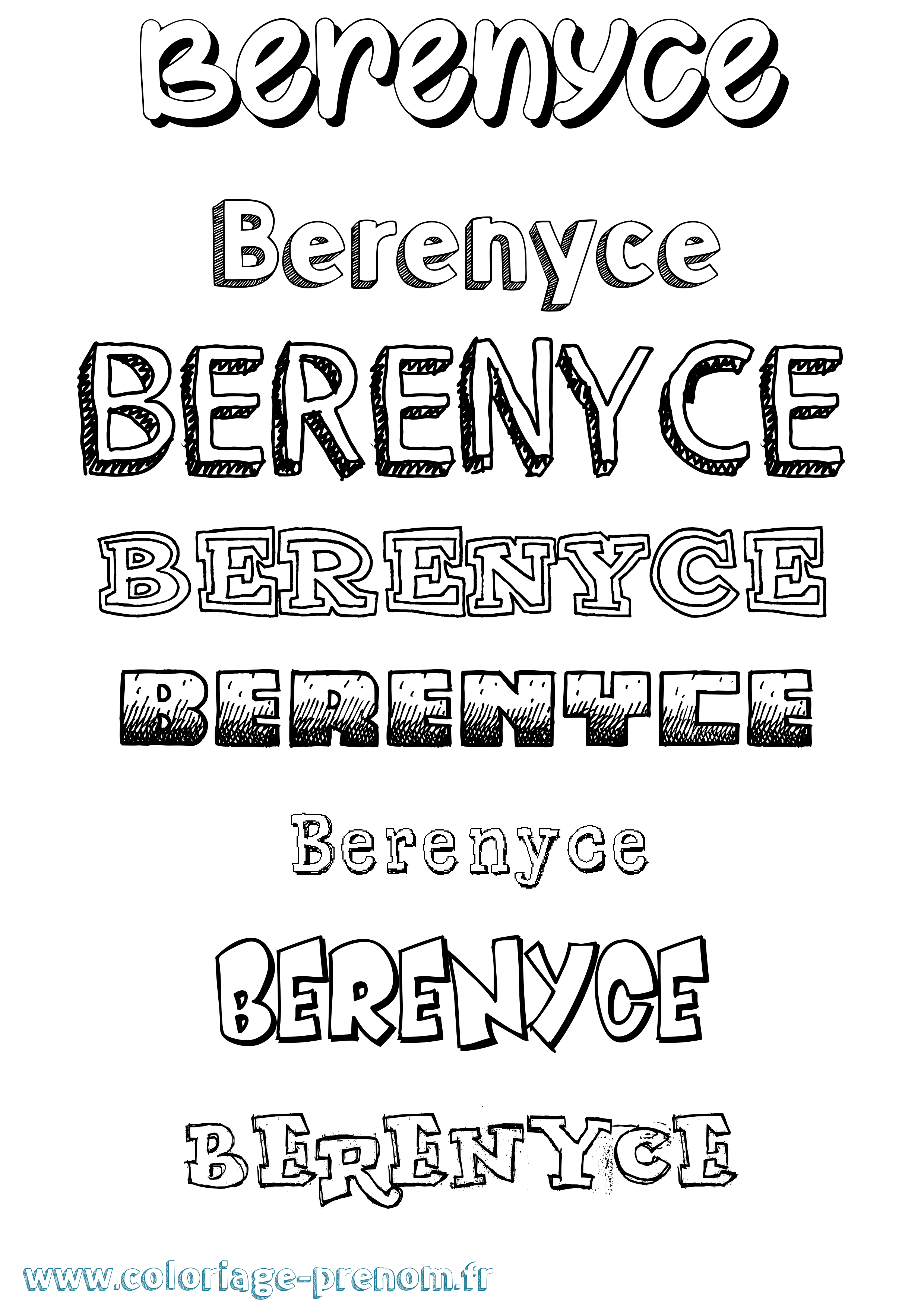 Coloriage Berenyce Dessiné Coloriage prénom Berenyce Dessiné