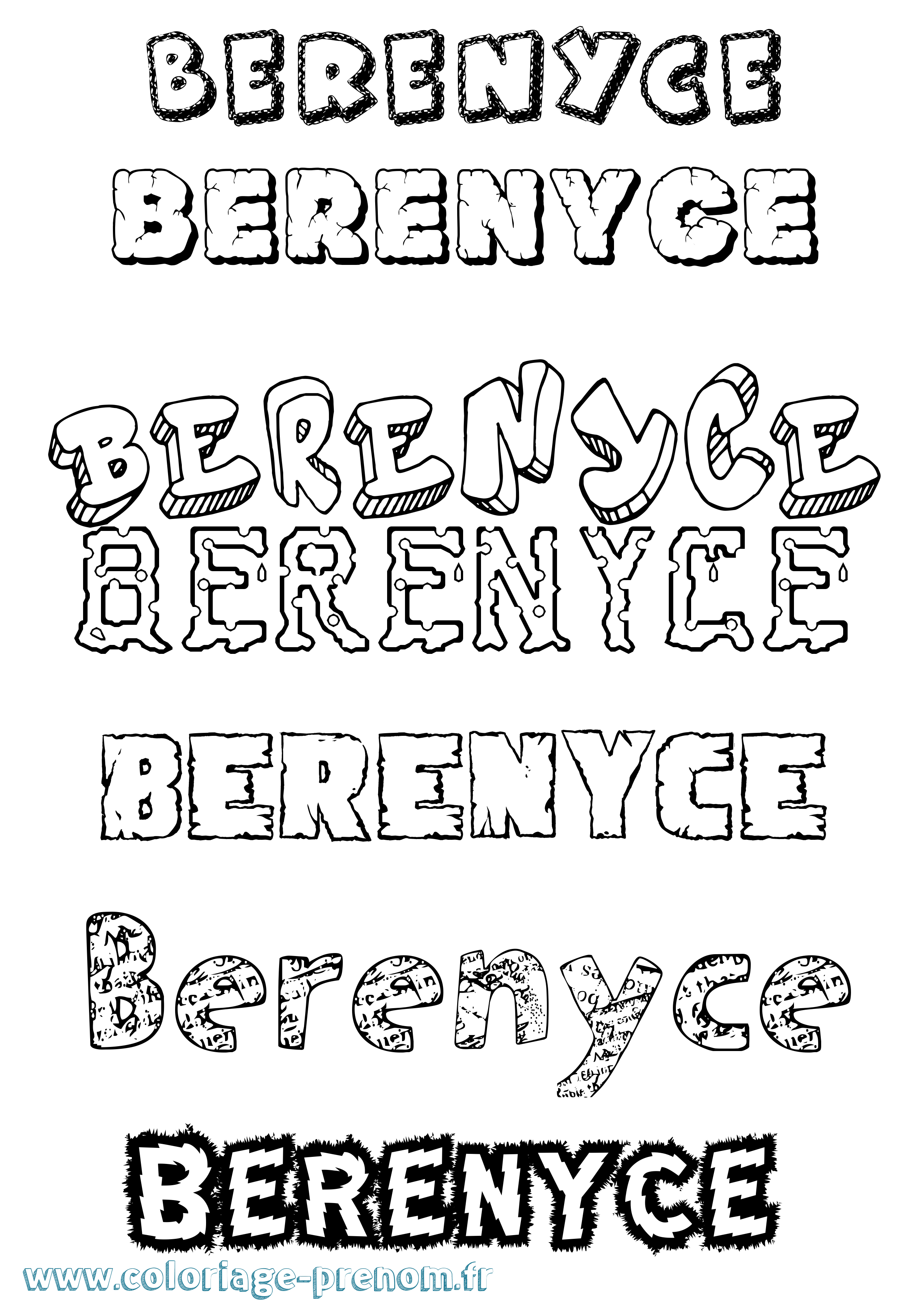 Coloriage Berenyce Destructuré Coloriage prénom Berenyce Destructuré