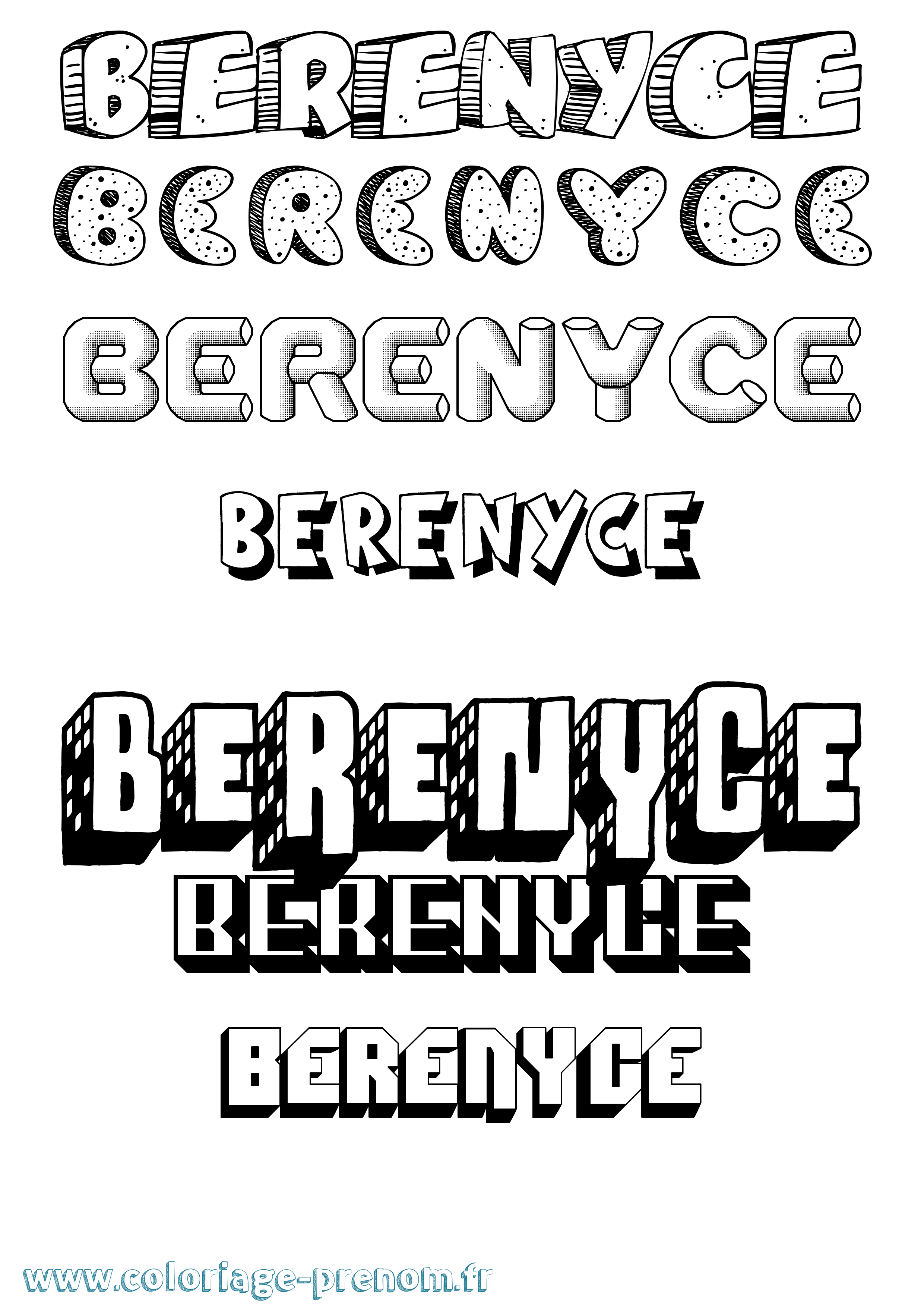 Coloriage Berenyce Effet 3D Coloriage prénom Berenyce Effet 3D