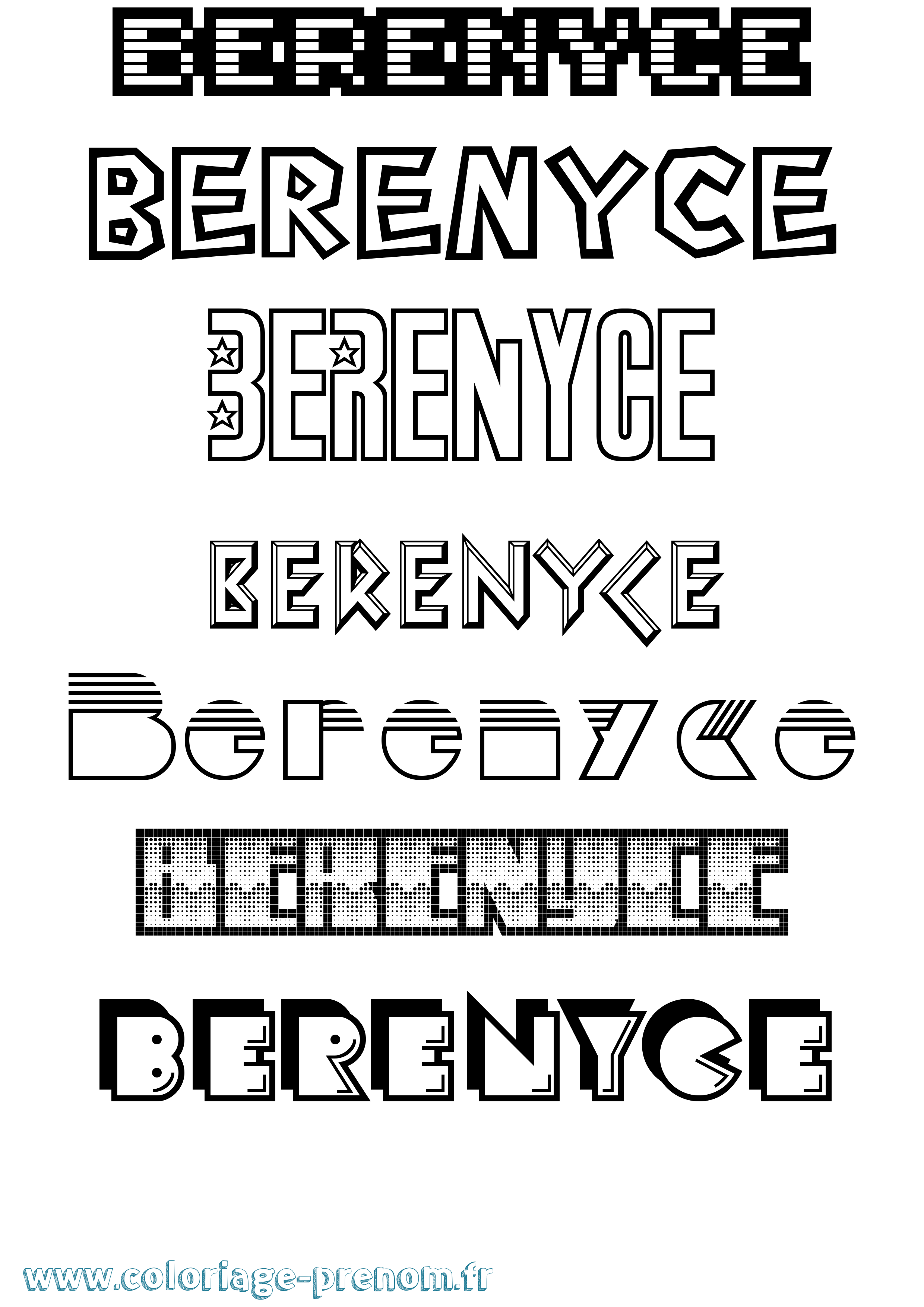 Coloriage Berenyce Jeux Vidéos Coloriage prénom Berenyce Jeux Vidéos