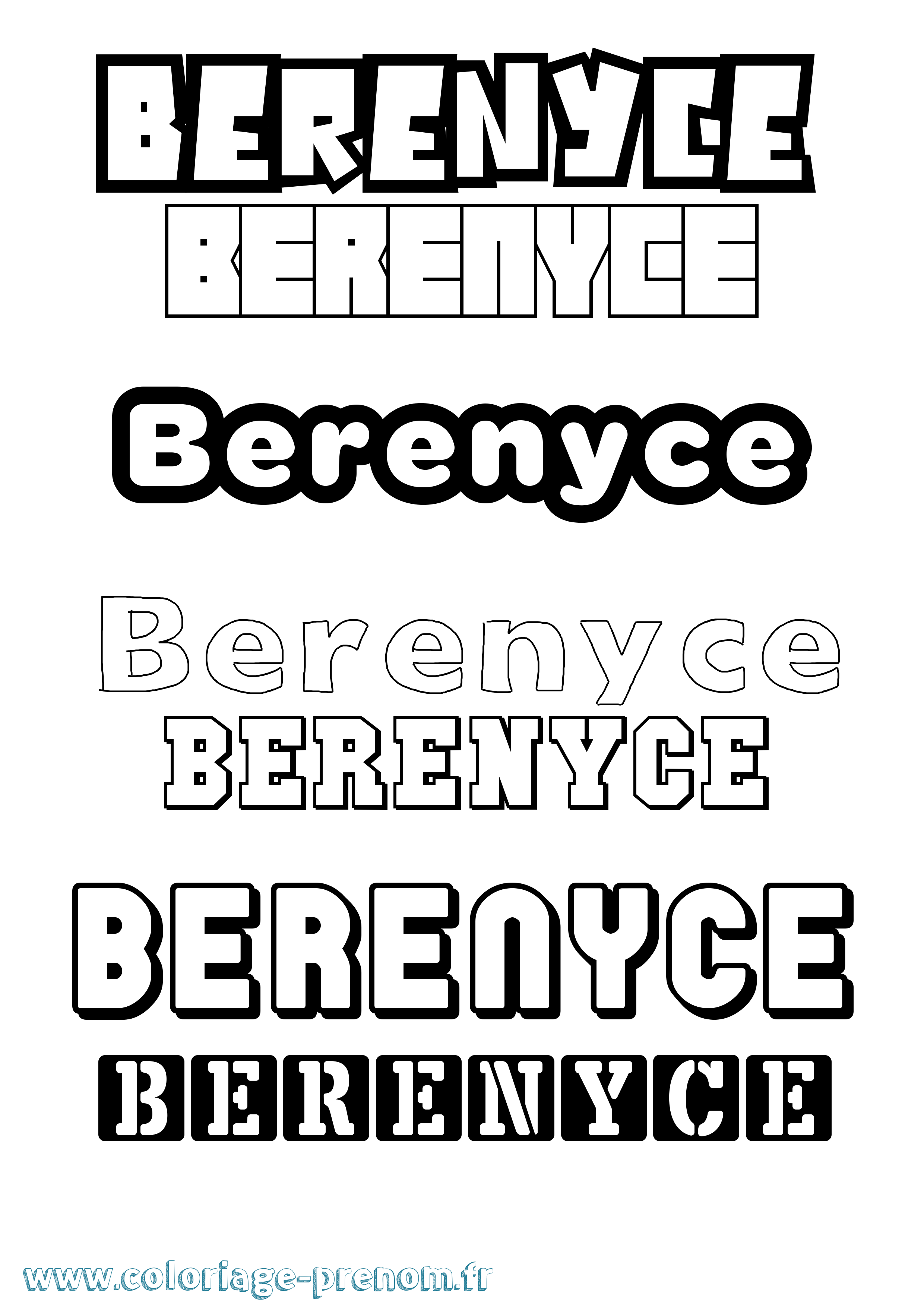 Coloriage Berenyce Simple Coloriage prénom Berenyce Simple