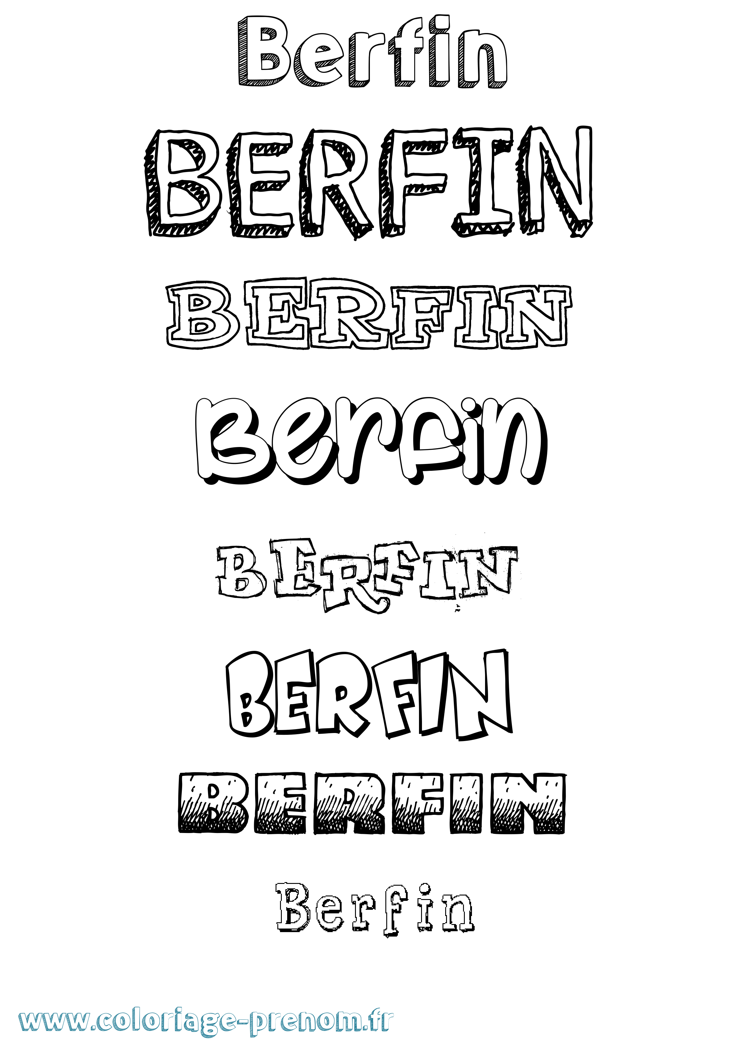Coloriage Berfin Dessiné Coloriage prénom Berfin Dessiné