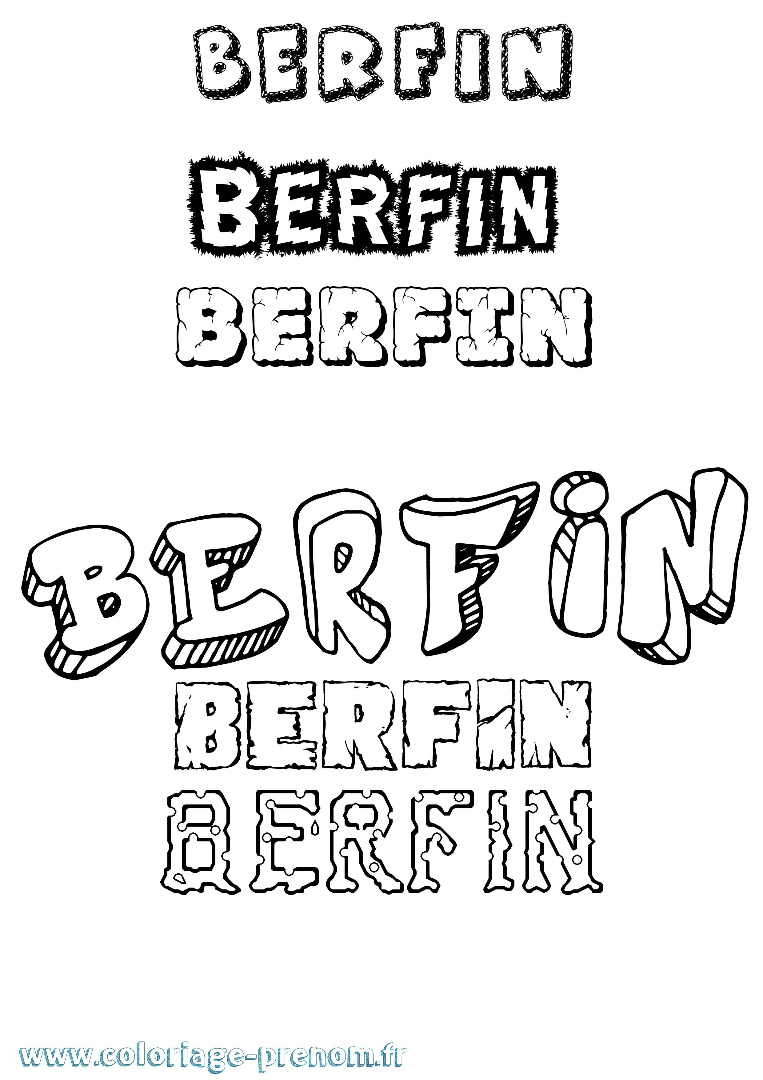 Coloriage Berfin Destructuré Coloriage prénom Berfin Destructuré